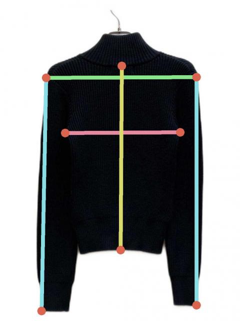 中古・古着通販】ANDMARY (アンドマリー) ジップニット ブラック
