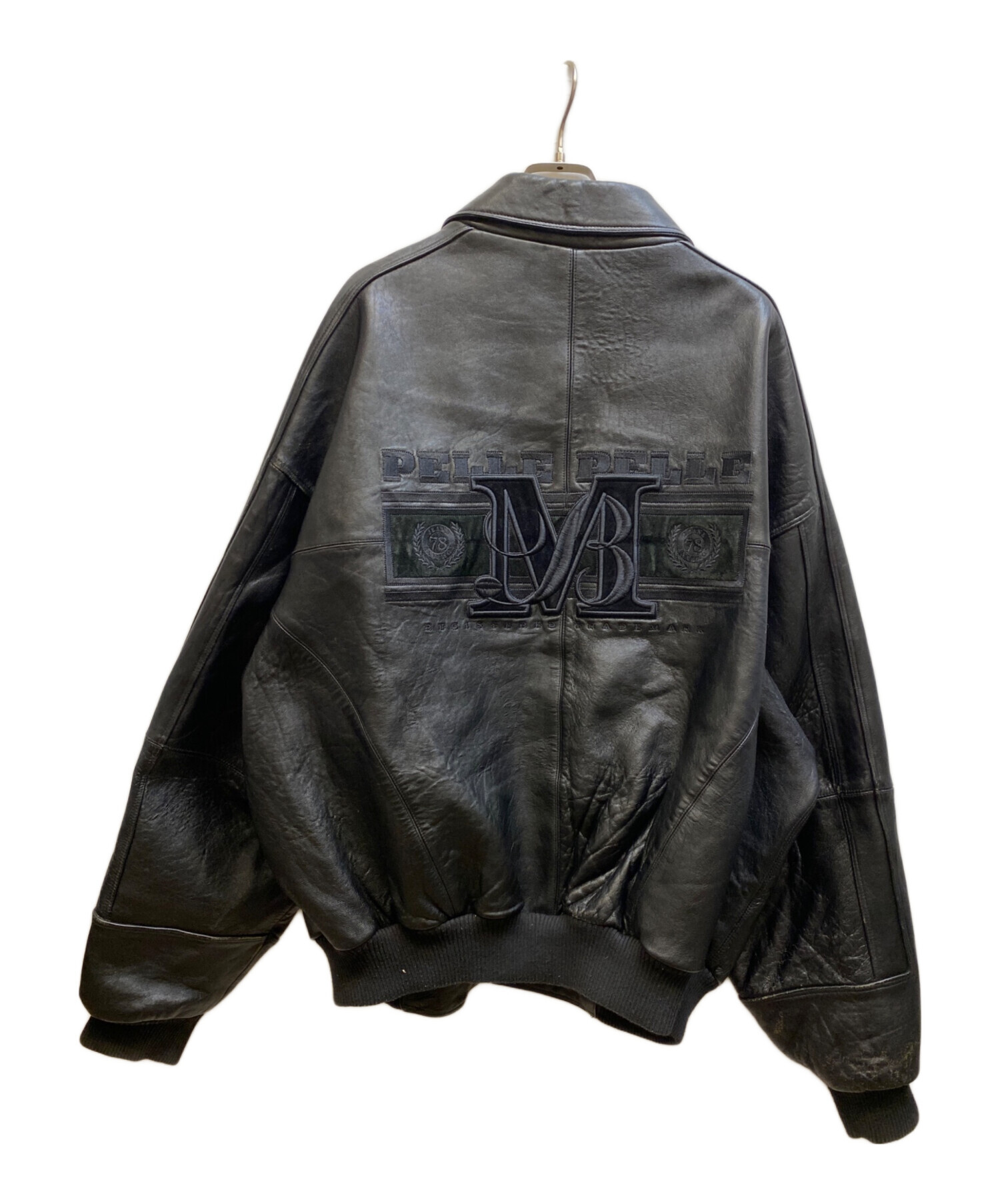 中古・古着通販】pellepelle (ペレペレ) バック刺繍レザーブルゾン