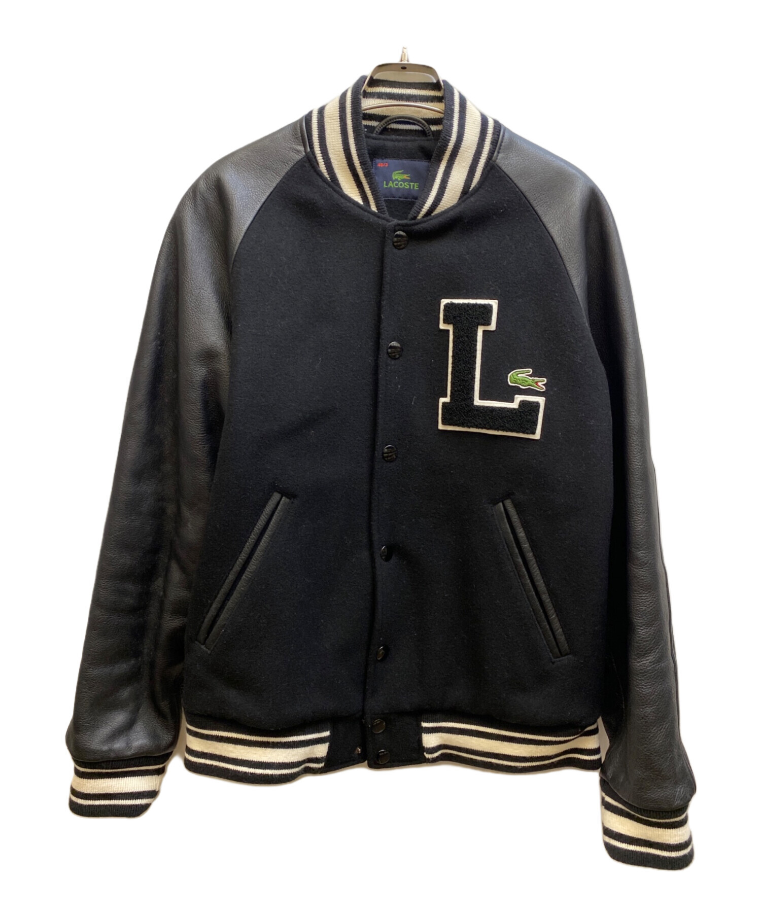 中古・古着通販】LACOSTE (ラコステ) レザー切替スタジャン ブラック