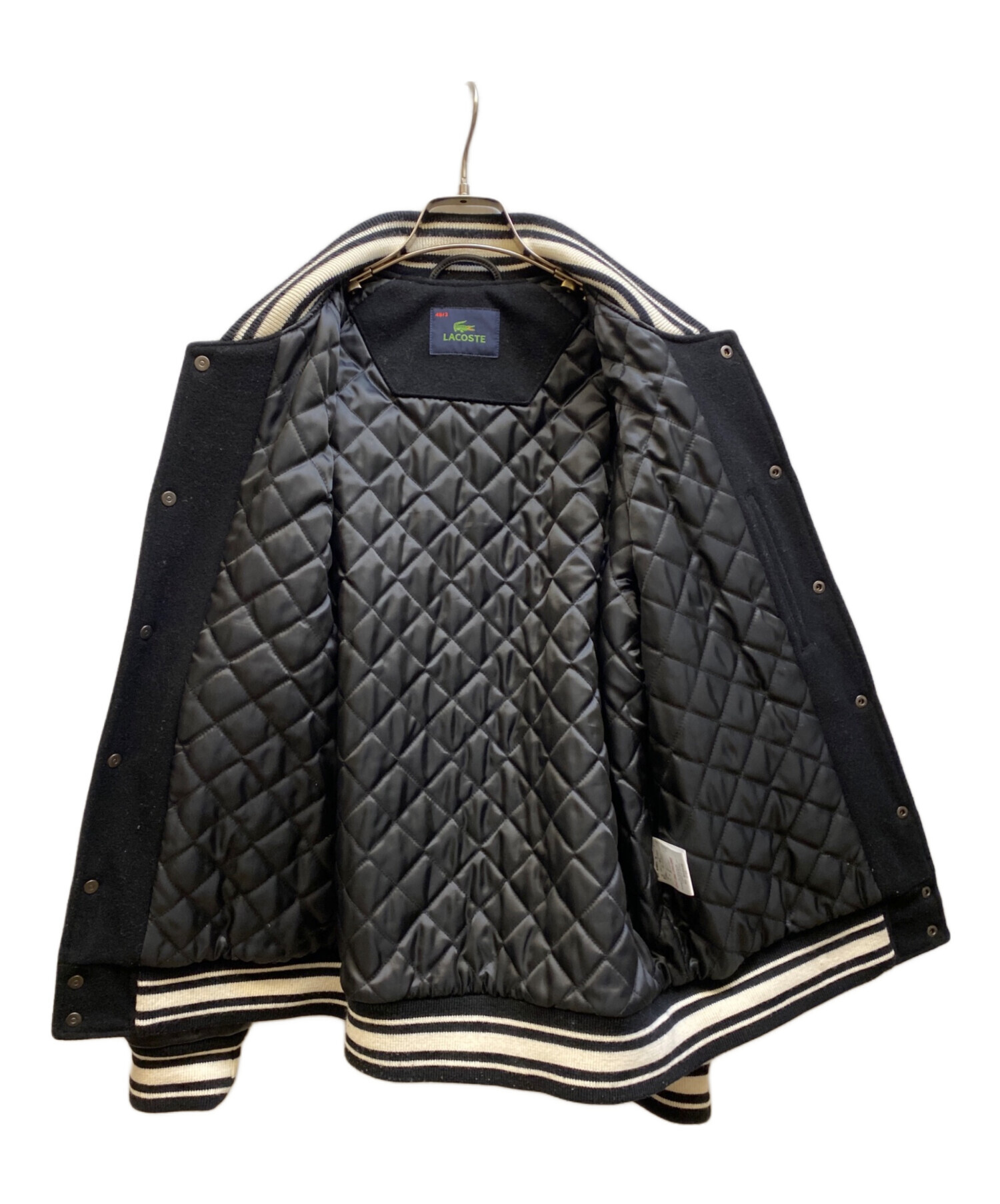 中古・古着通販】LACOSTE (ラコステ) レザー切替スタジャン ブラック