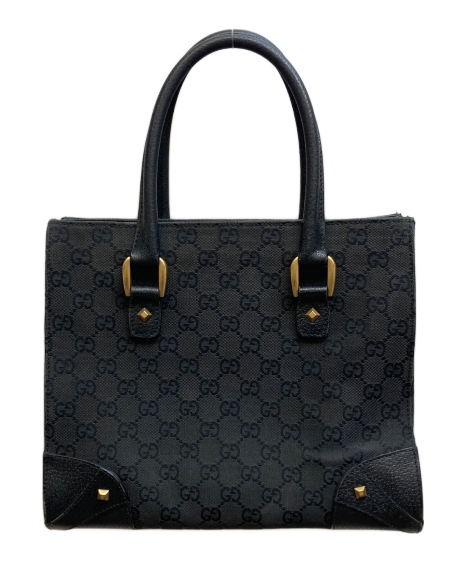 中古・古着通販】GUCCI (グッチ) GGキャンバストートバッグ ブラック