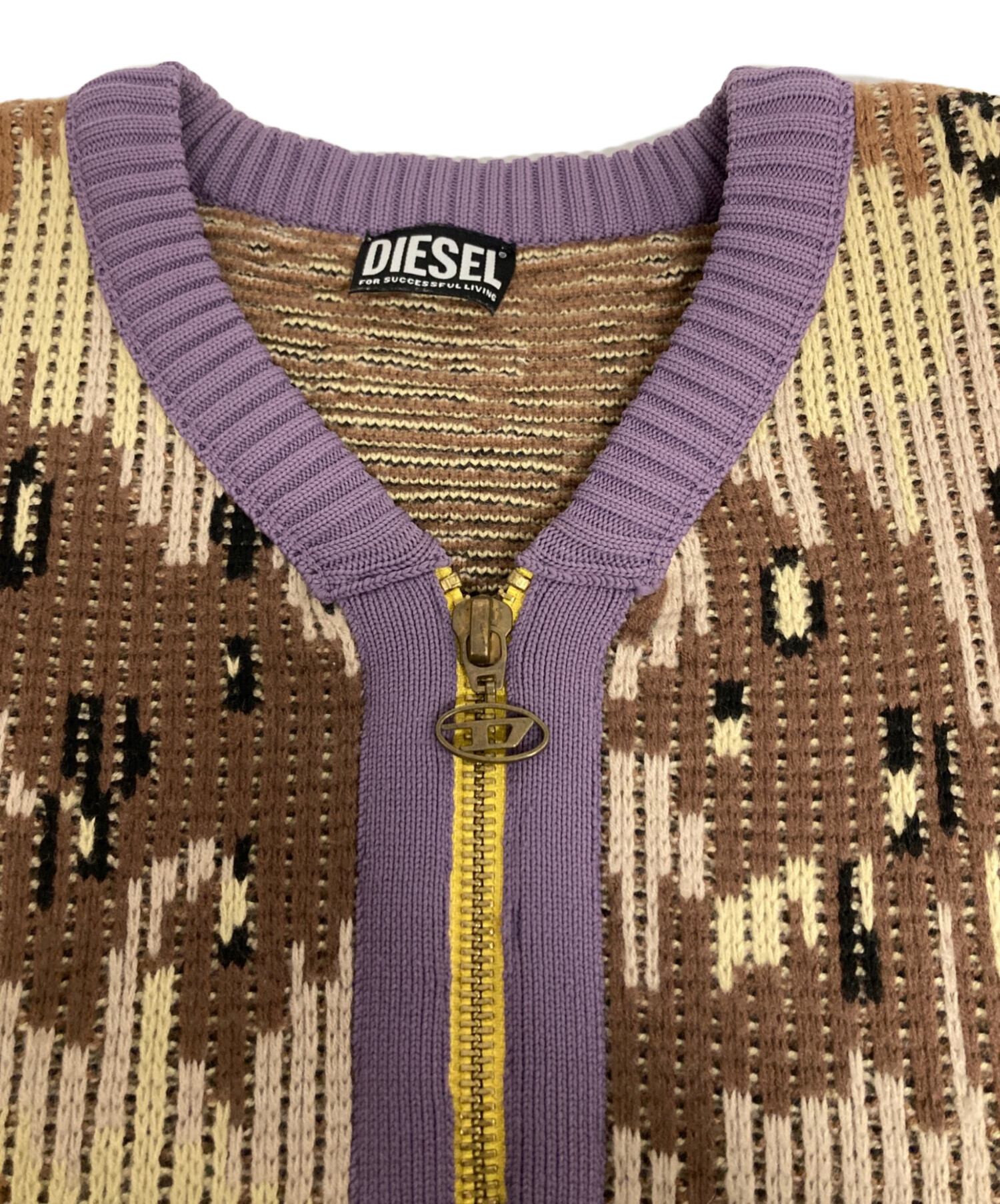 中古・古着通販】DIESEL (ディーゼル) カモフラ柄ハーフジップニット