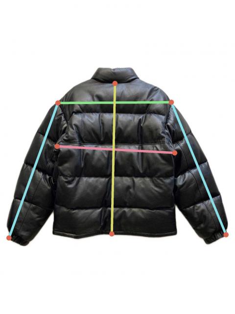 中古・古着通販】Schott (ショット) レザーダウンジャケット ブラック