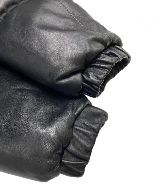 中古・古着通販】Schott (ショット) レザーダウンジャケット ブラック