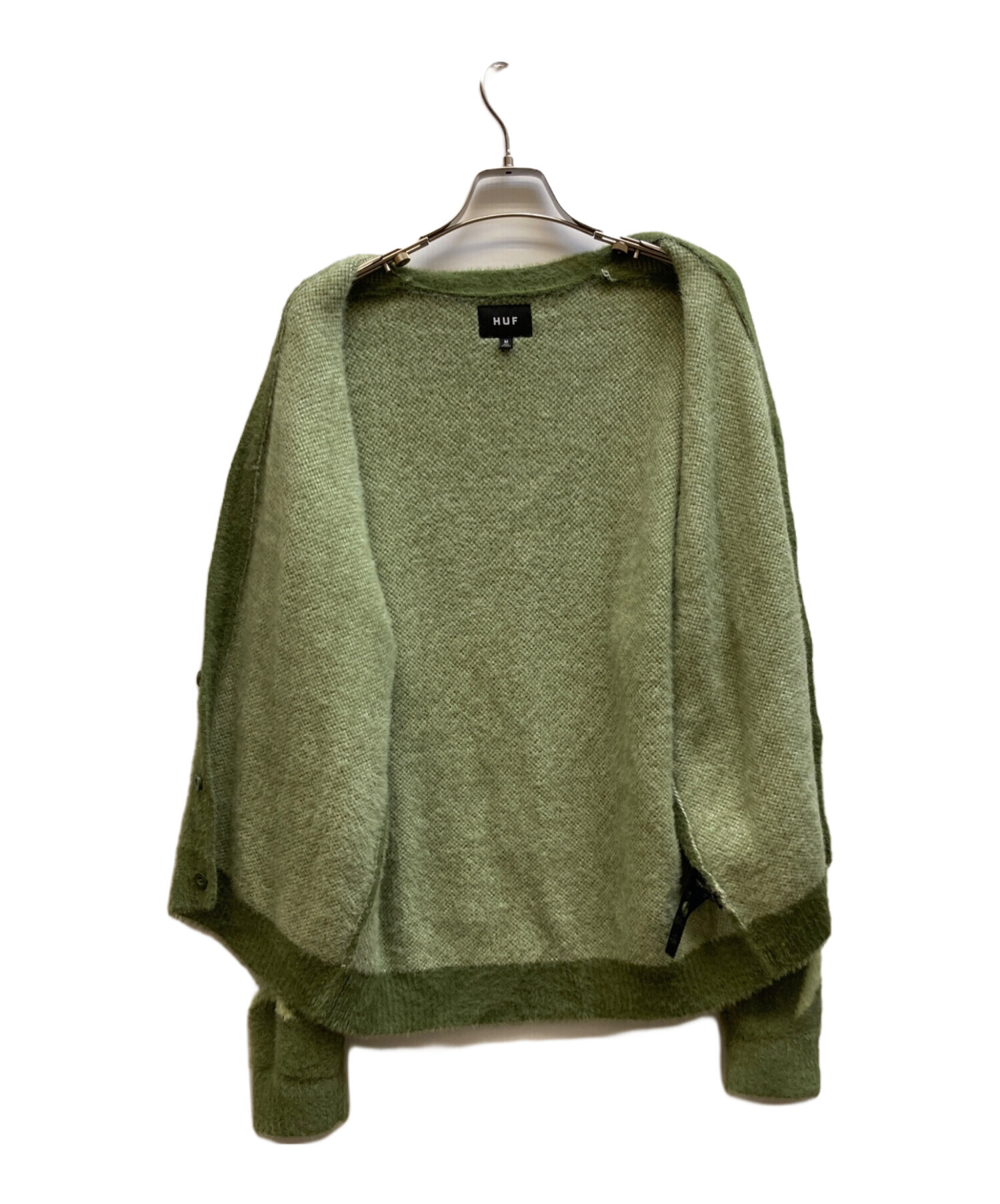 HUF　ハフ　シャギー　カーディガン　茶色　緑　女性　タバコ 　ニット　L 3023008419572428_03_7985w.jpeg