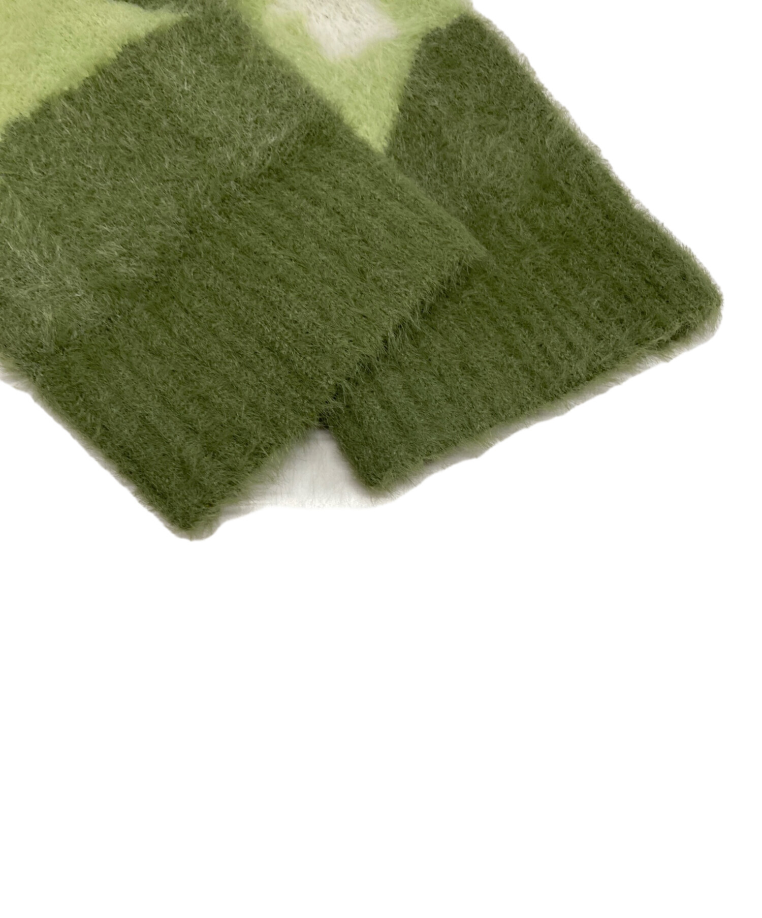 中古・古着通販】HUF (ハフ) シャギーニットカーディガン グリーン