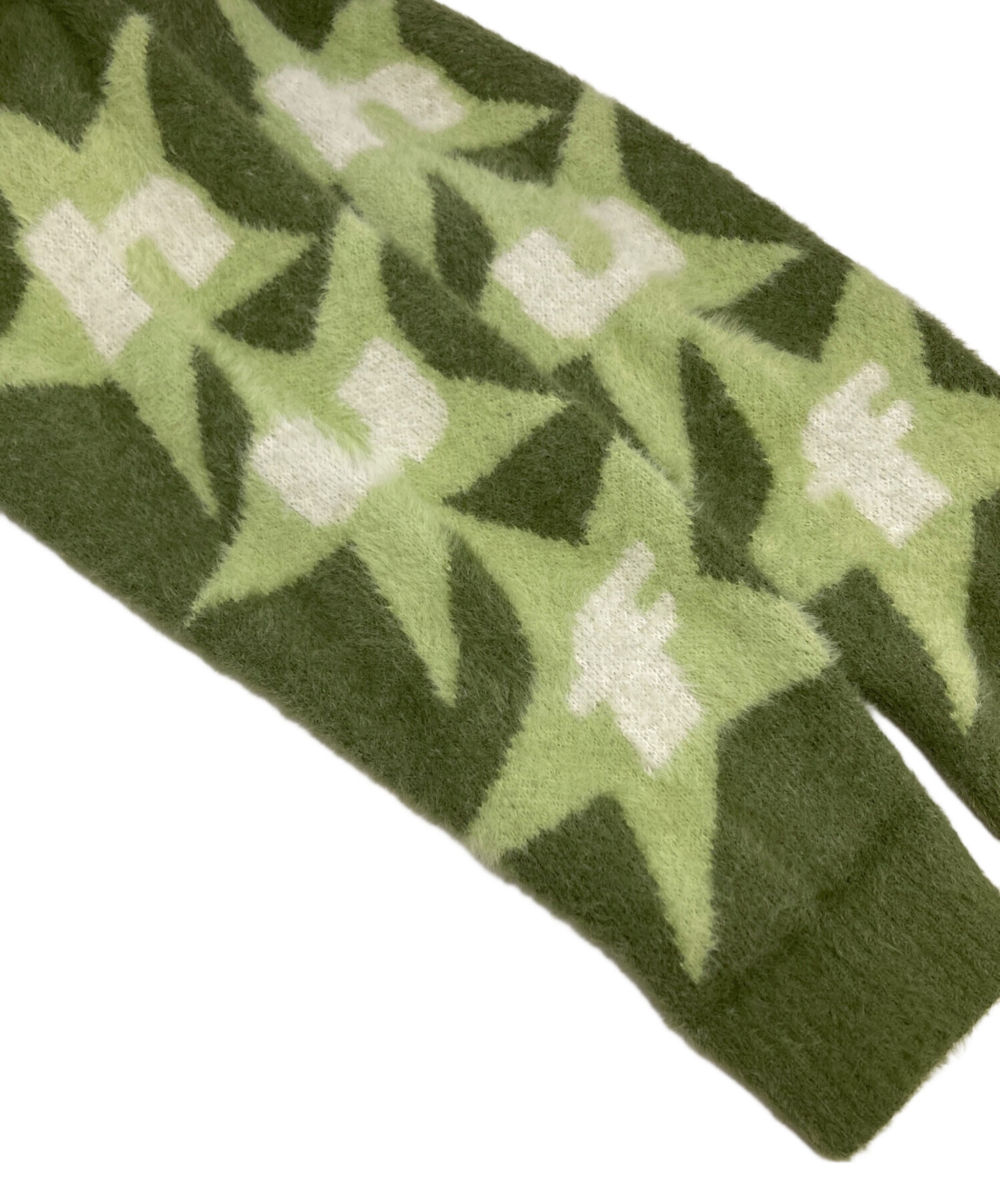 中古・古着通販】HUF (ハフ) シャギーニットカーディガン グリーン