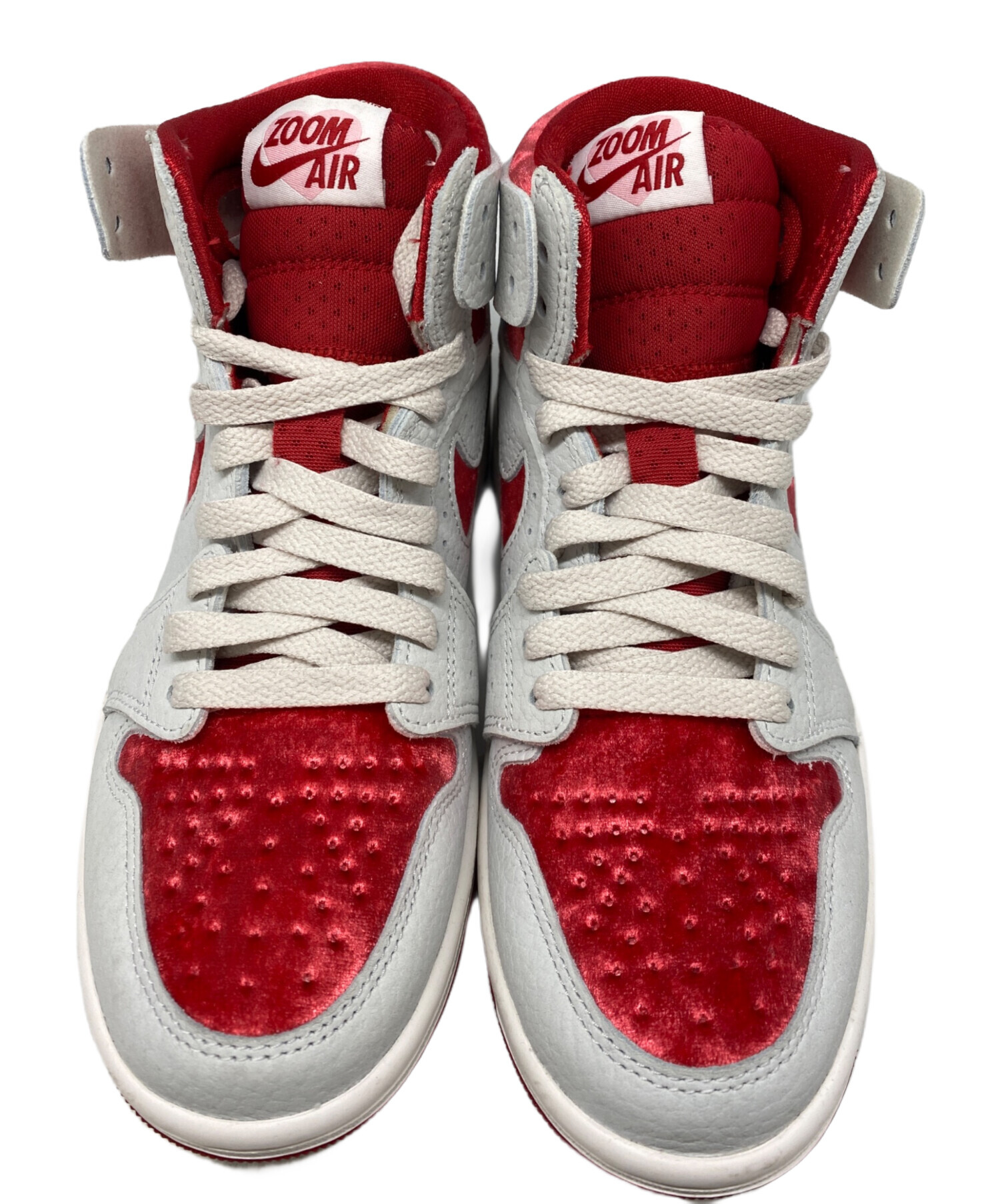 中古・古着通販】NIKE (ナイキ) ハイカットスニーカー レッド×グレー