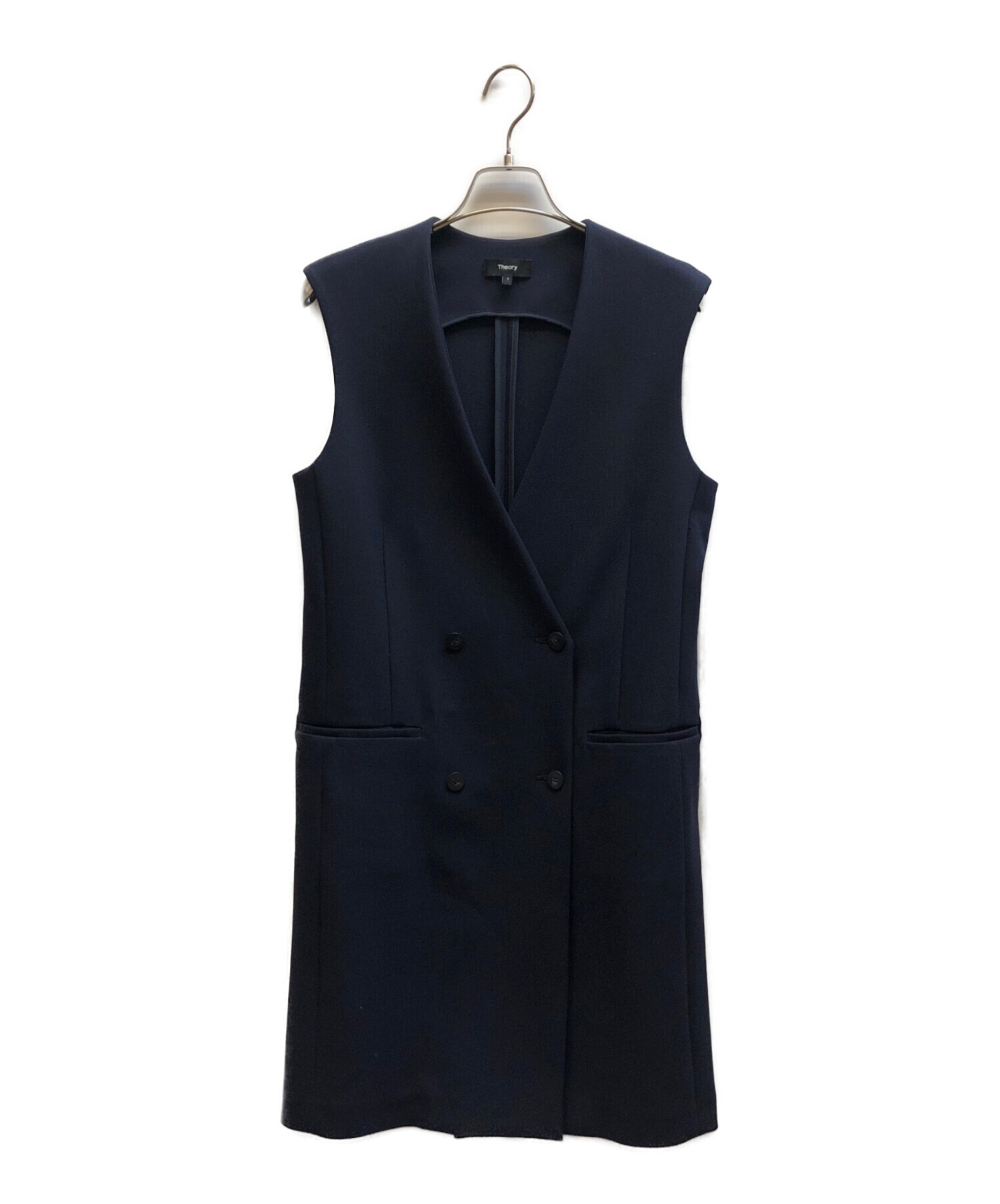 セオリー　ジレ　ベスト　ロング　ネイビー　ダブルブレスト 中古・古着通販】theory (セオリー) ロングジレ ベスト / 10-3102612