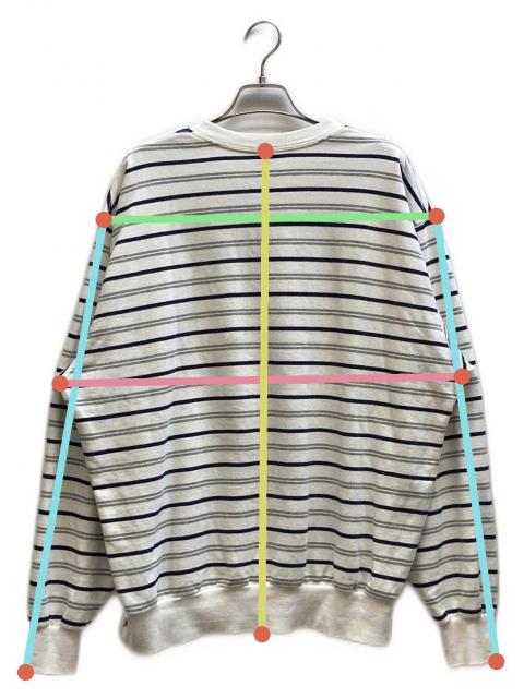 【Mサイズ】plllllleeeasse ボーダースウェット 中古・古着通販】plllllleeeasse (プリーズ) ボーダースウェット