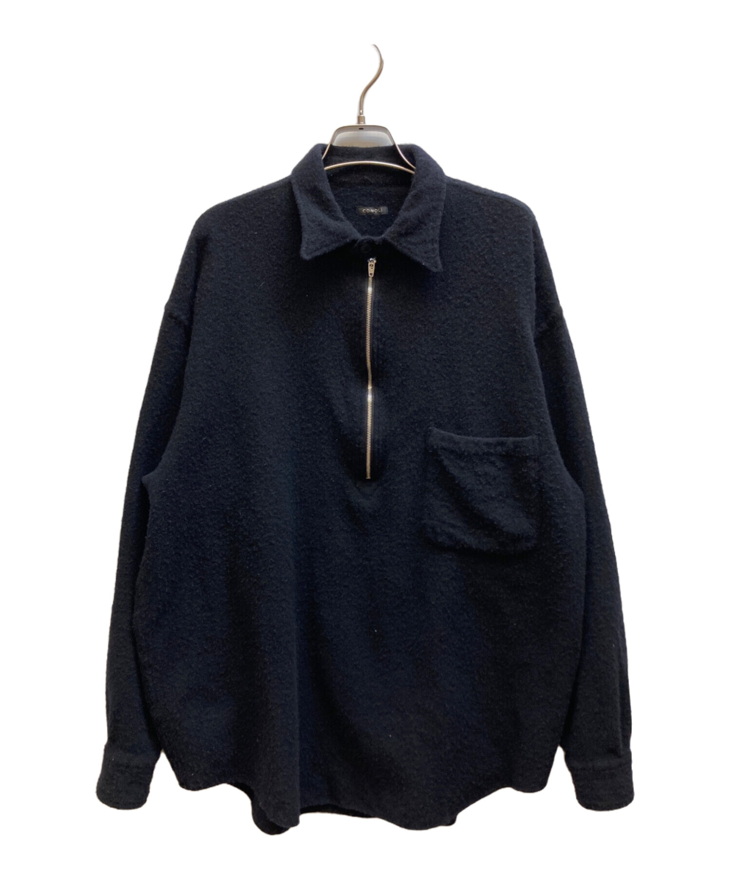 中古・古着通販】COMOLI (コモリ) 縮絨ウールハーフジップシャツ