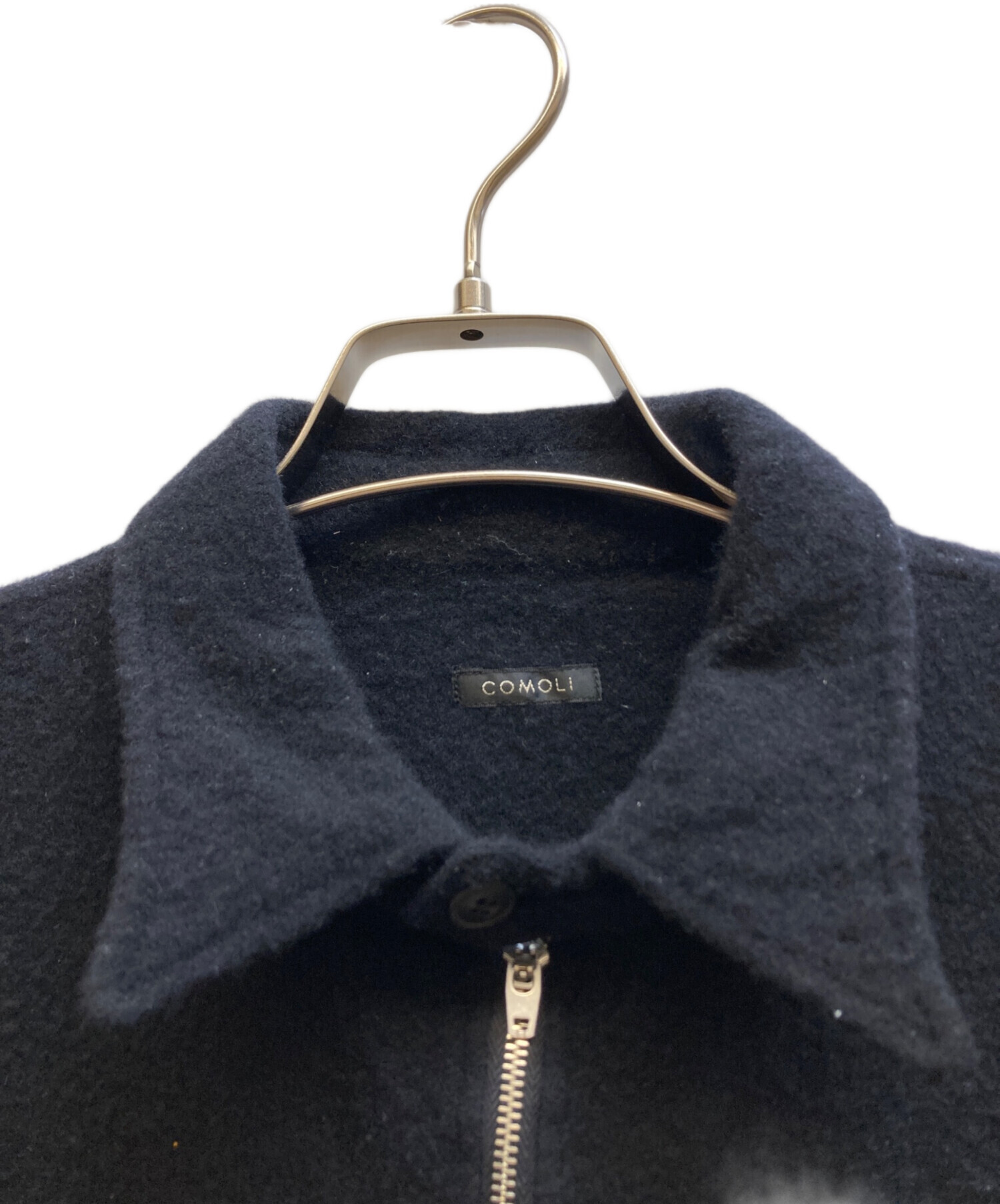 中古・古着通販】COMOLI (コモリ) 縮絨ウールハーフジップシャツ
