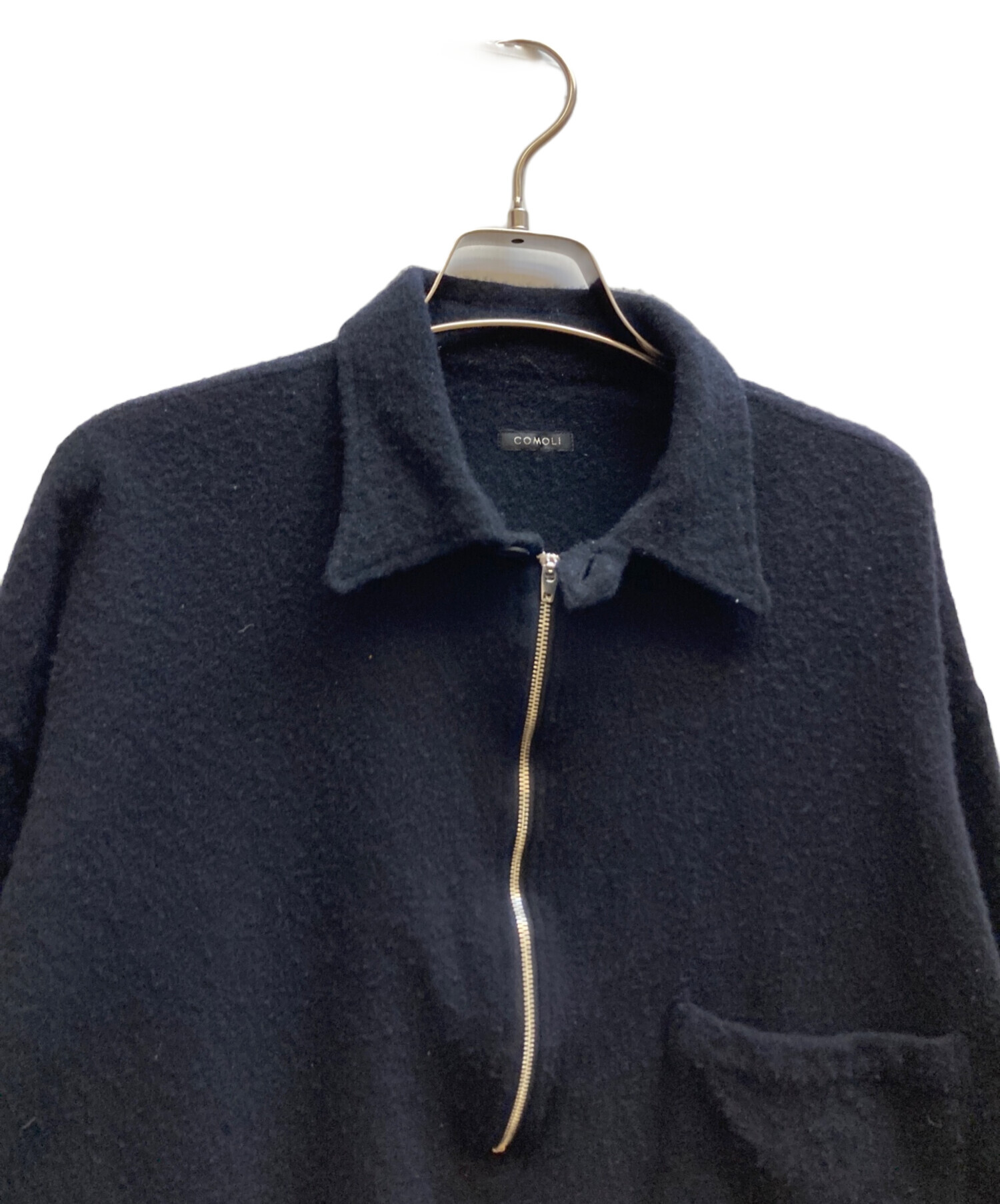 中古・古着通販】COMOLI (コモリ) 縮絨ウールハーフジップシャツ