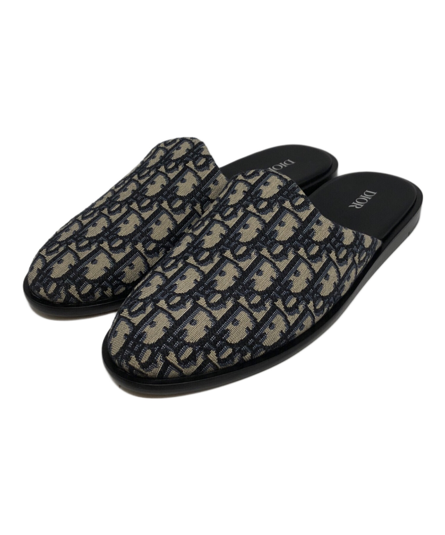 中古・古着通販】DIOR (ディオール) オブリーク柄ミュール ブラック