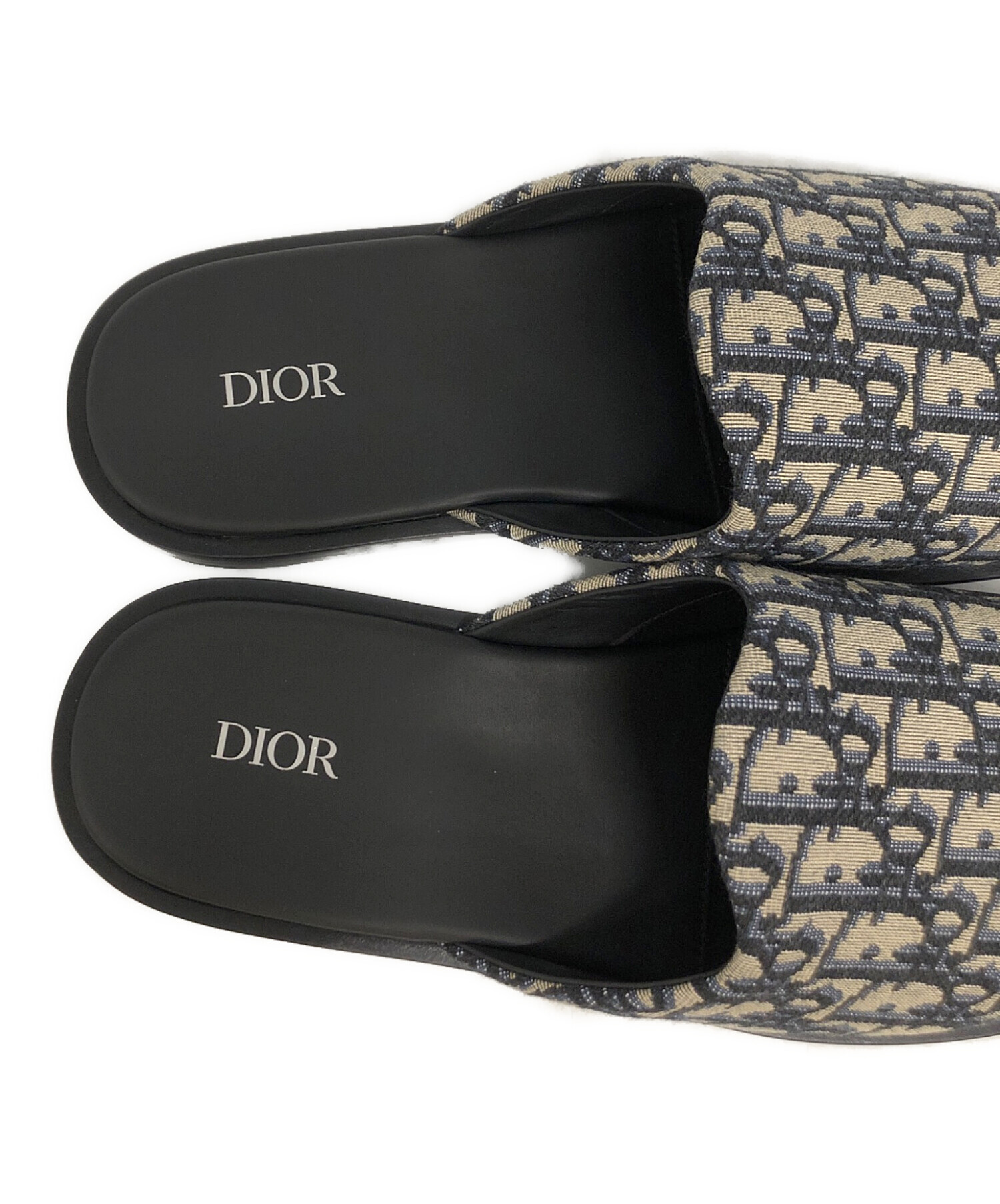 中古・古着通販】DIOR (ディオール) オブリーク柄ミュール ブラック