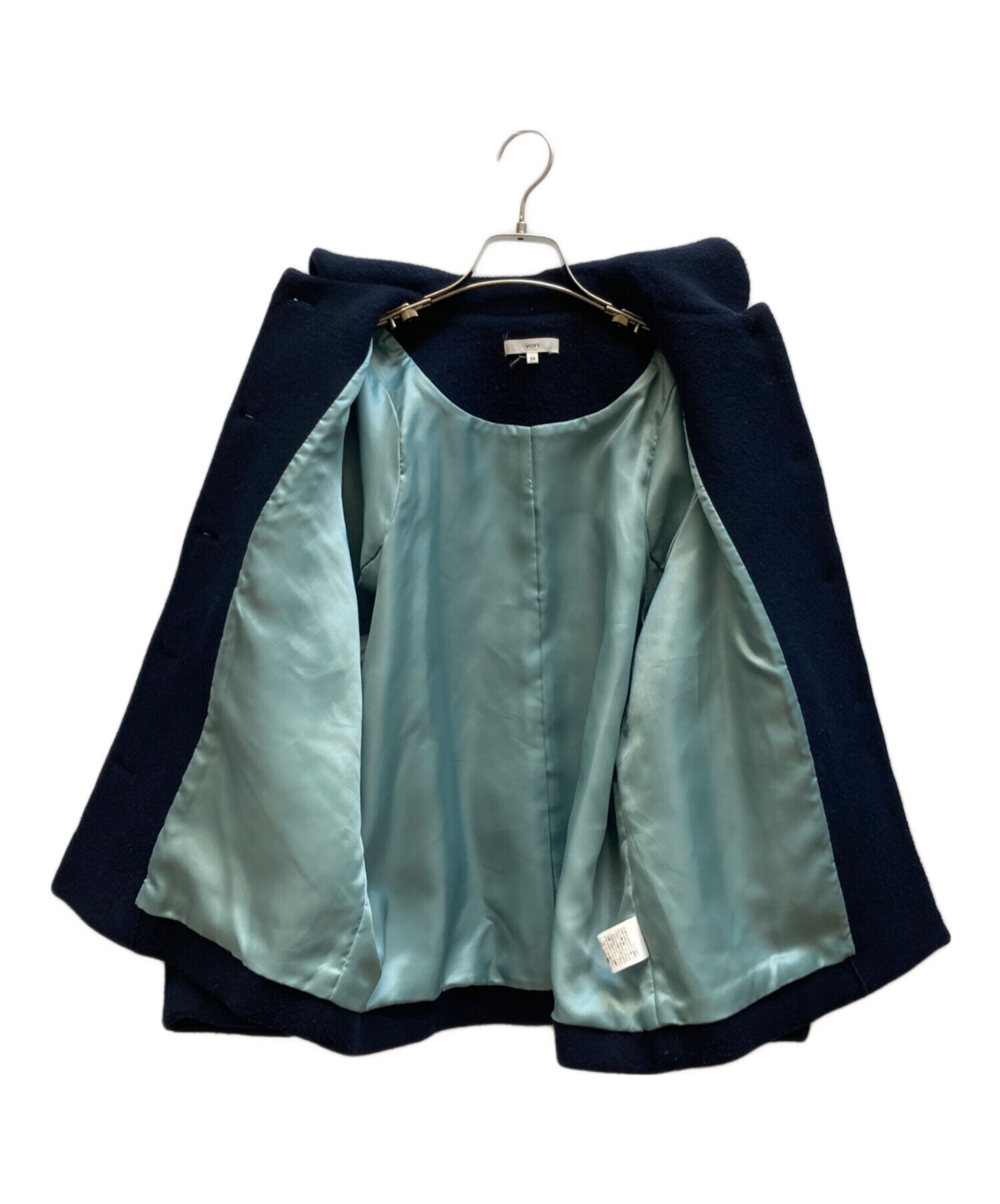 yori サイドフレアカラーコート navy36 yori(ヨリ)の「ツイルサイド 
