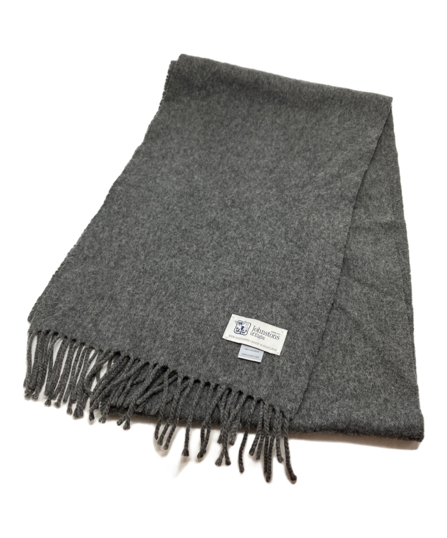 Johnstons of Elgin カシミヤマフラー グレー 中古・古着通販】JOHNSTONS OF ELGIN (ジョンストンズ オブ エルガン