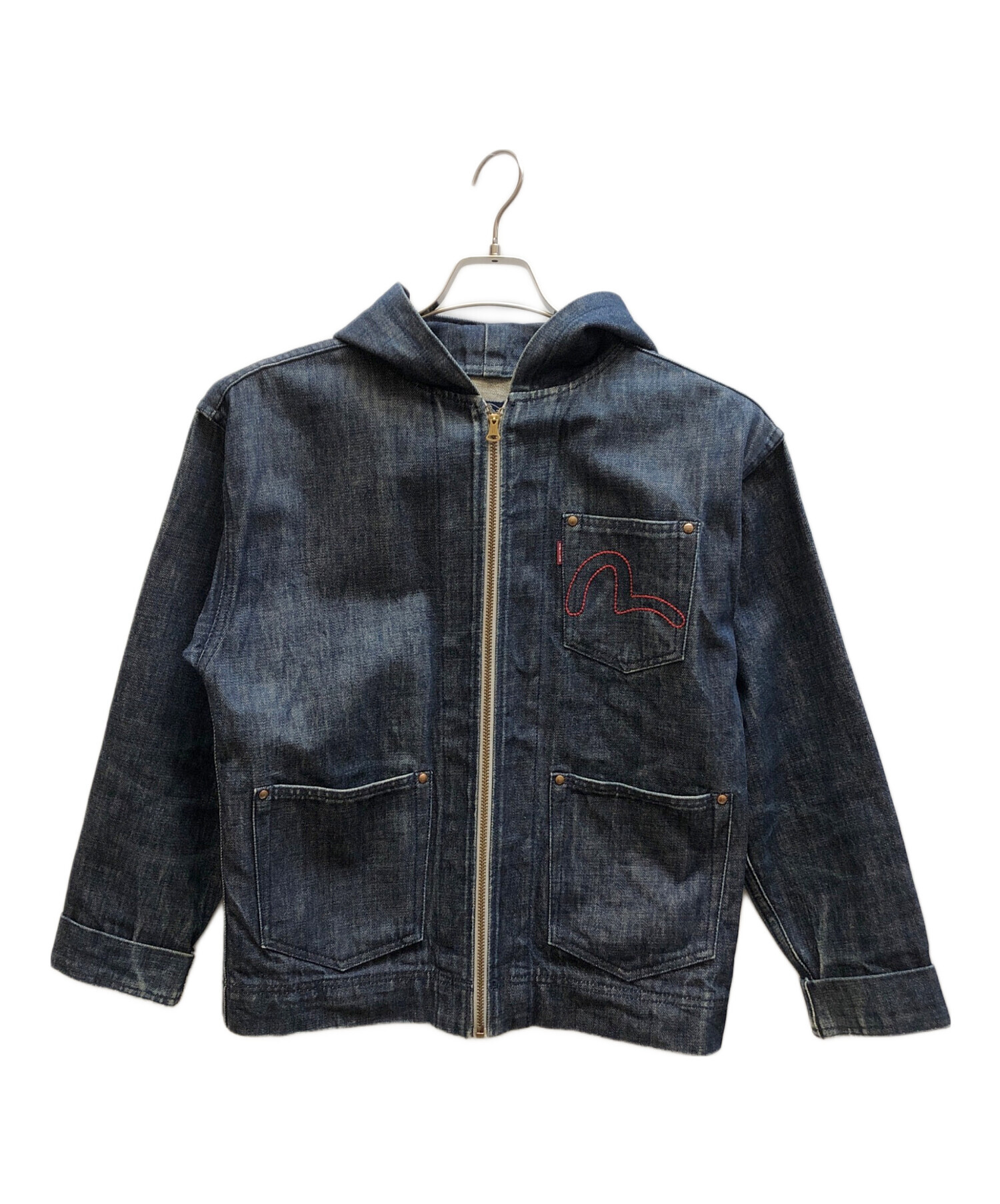 れ*む様 美品　EVISU インディゴデニムパーカー　38 中古・古着通販】EVISU (エヴィス) デニムジップパーカー インディゴ
