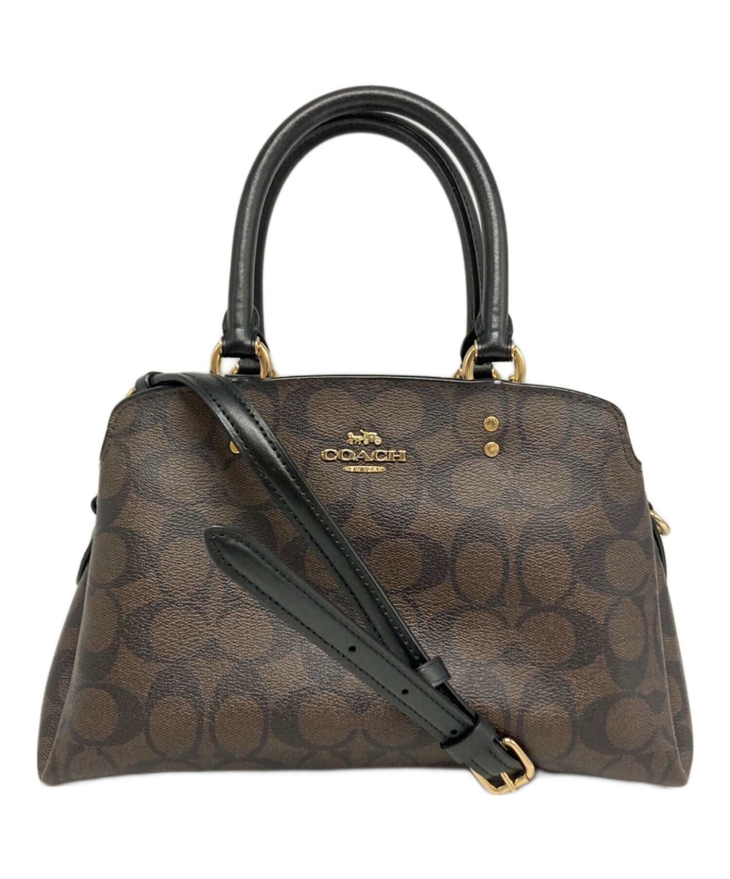 中古・古着通販】COACH (コーチ) 2WAYバッグ/91494 ブラウン×ブラック 