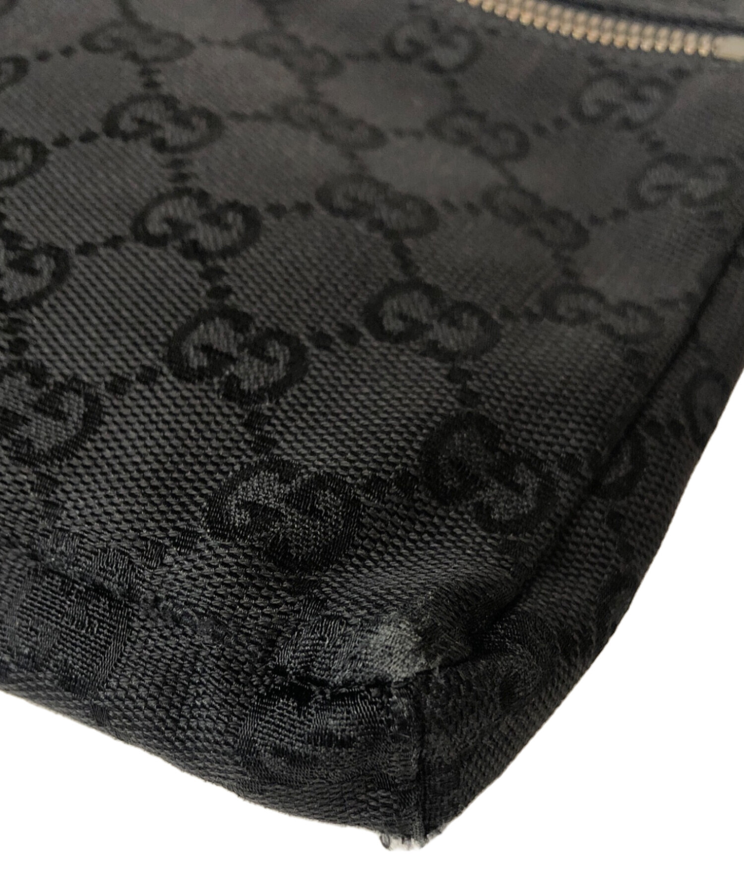 【極美品/シリアル付】グッチ ウエストポーチ GGキャンバス 黒 28566 中古・古着通販】GUCCI (グッチ) ウエストポーチ/28566 ブラック