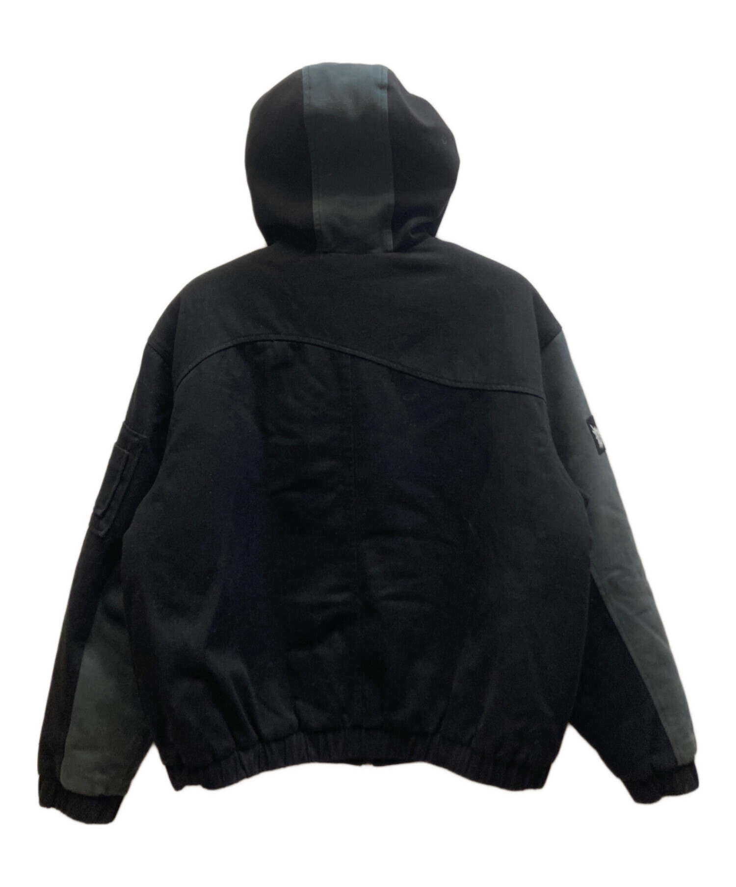 中古・古着通販】Dime (ダイム) Panel Denim Hooded Bomber ブラック 