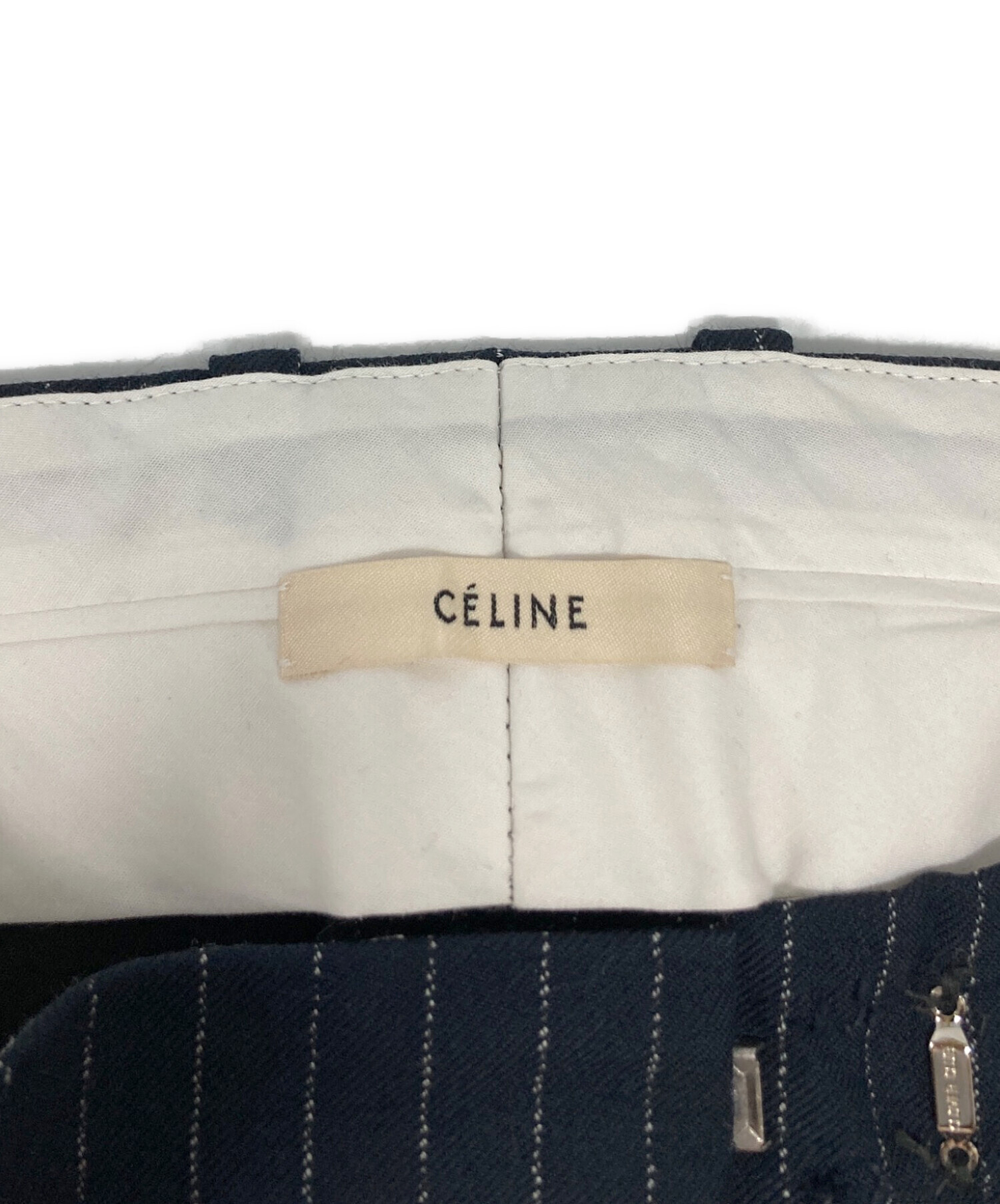 中古・古着通販】CELINE (セリーヌ) ウールギャバジンストライプパンツ