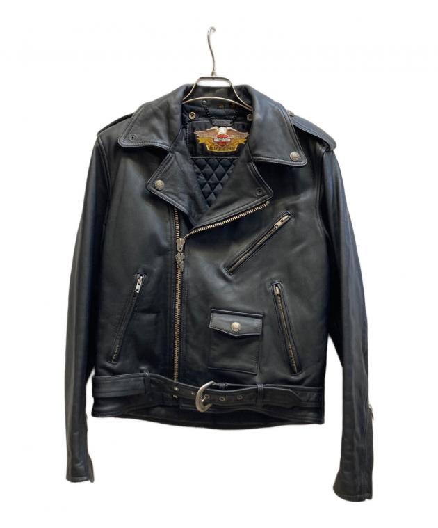 [超希少]90's Harley-Davidson ダブルレザージャケット 40 中古・古着通販】HARLEY-DAVIDSON (ハーレーダビッドソン) ダブル
