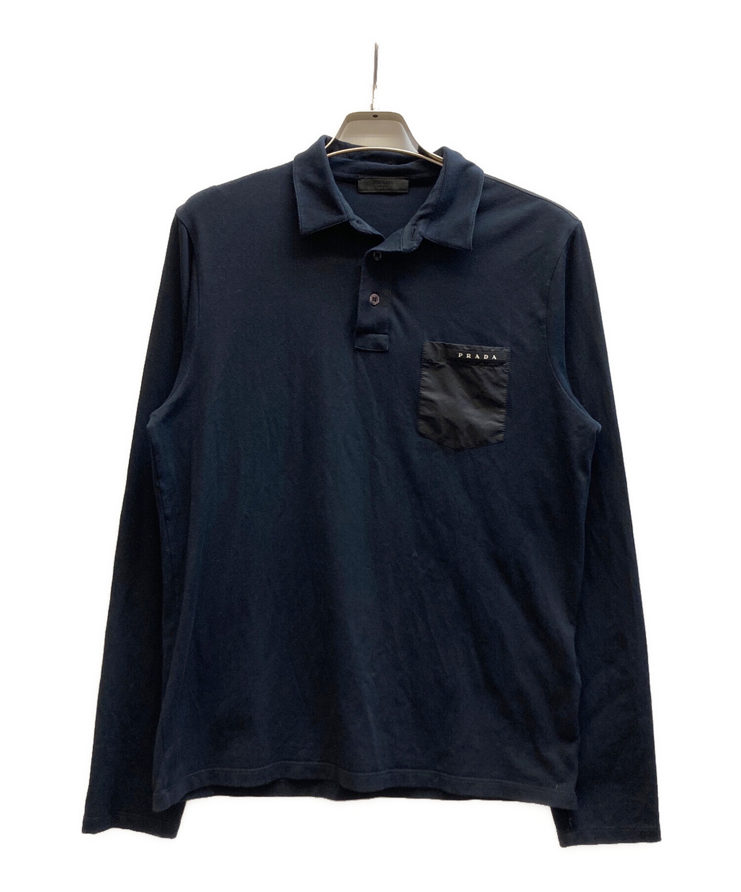 【本日限定価格】PRADA ネイビー 長袖ポロシャツ Sサイズ Prada ロングスリーブ ポロシャツ | ブルー | FARFETCH JP