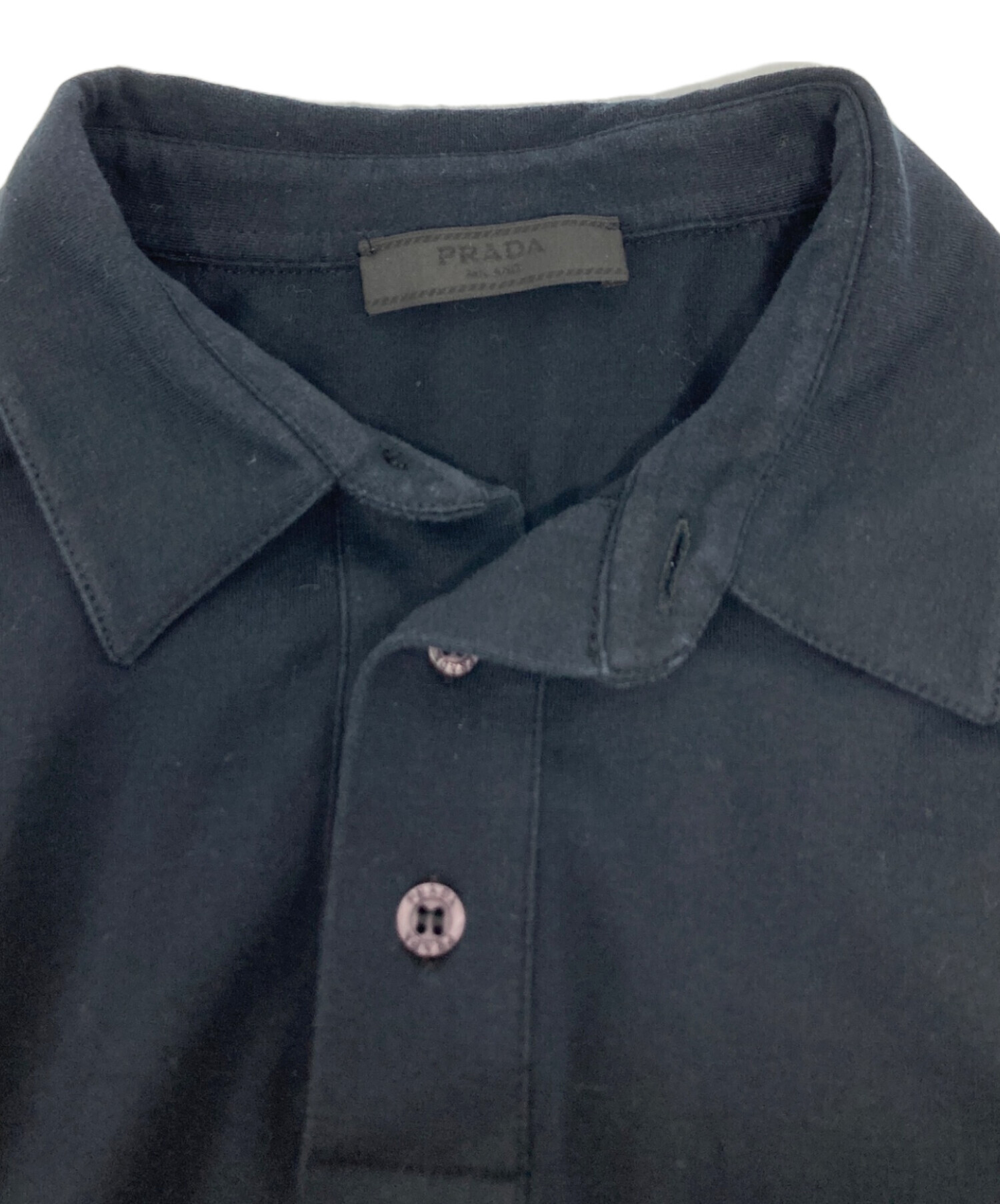 PRADA 長袖ポロシャツ 中古・古着通販】PRADA (プラダ) 長袖ポロシャツ/SJN263 R192 ブラック