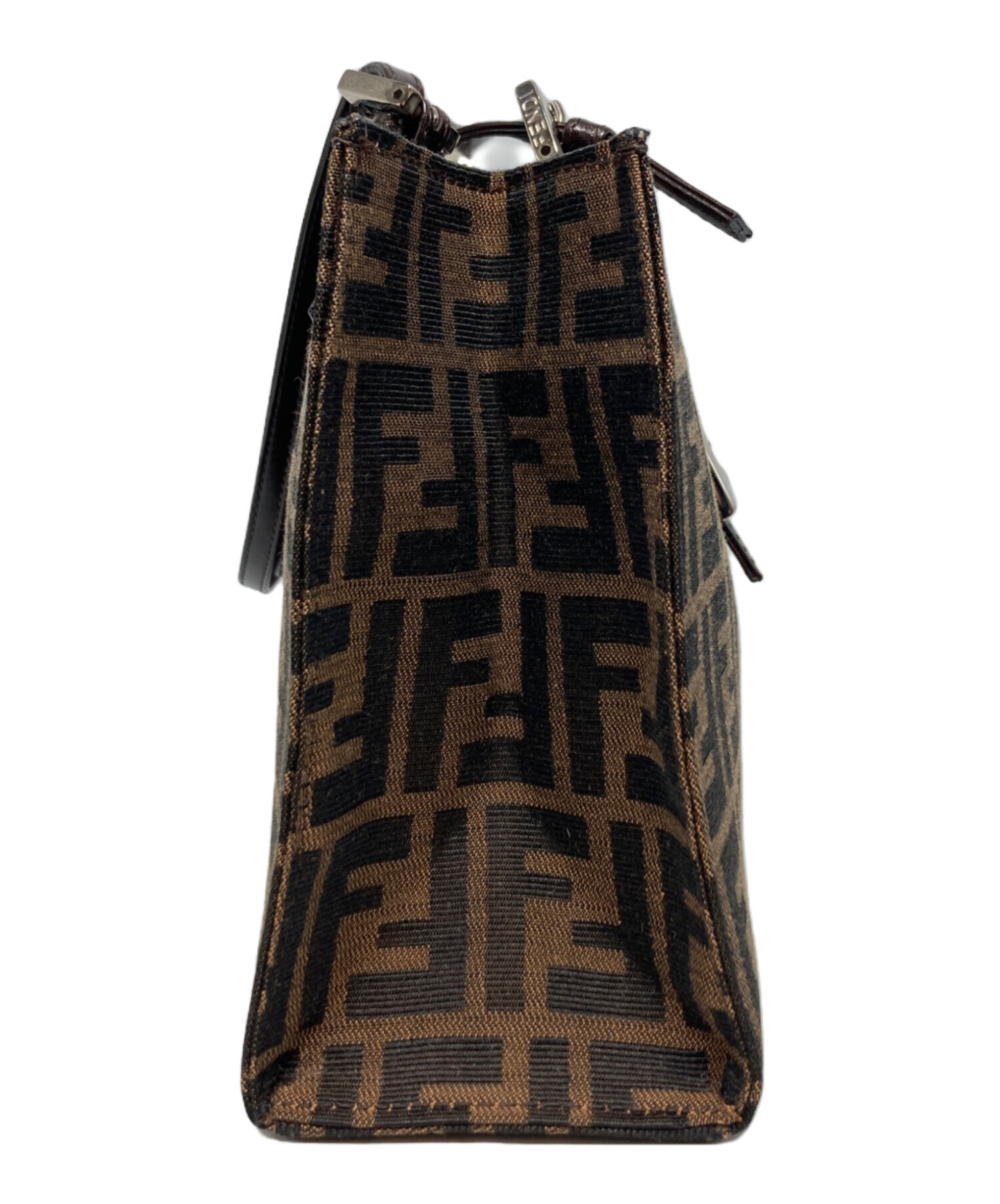 #1272 FENDI イタリア製 ズッカ柄 ハンドバッグ ブラウン 古着 中古・古着通販】FENDI (フェンディ) ズッカ柄ハンドバッグ