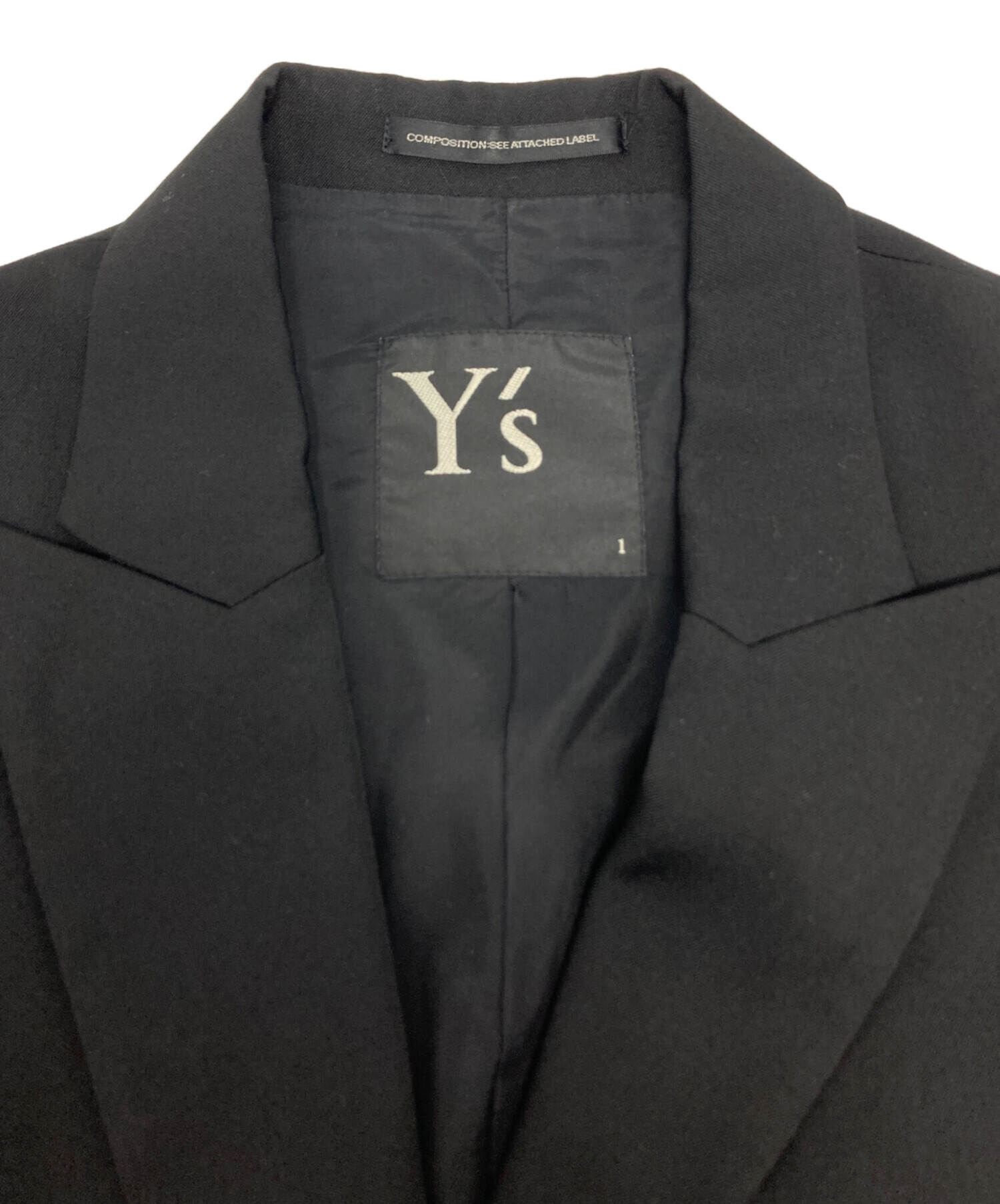 中古・古着通販】Y's (ワイズ) テーラードジャケット ブラック サイズ
