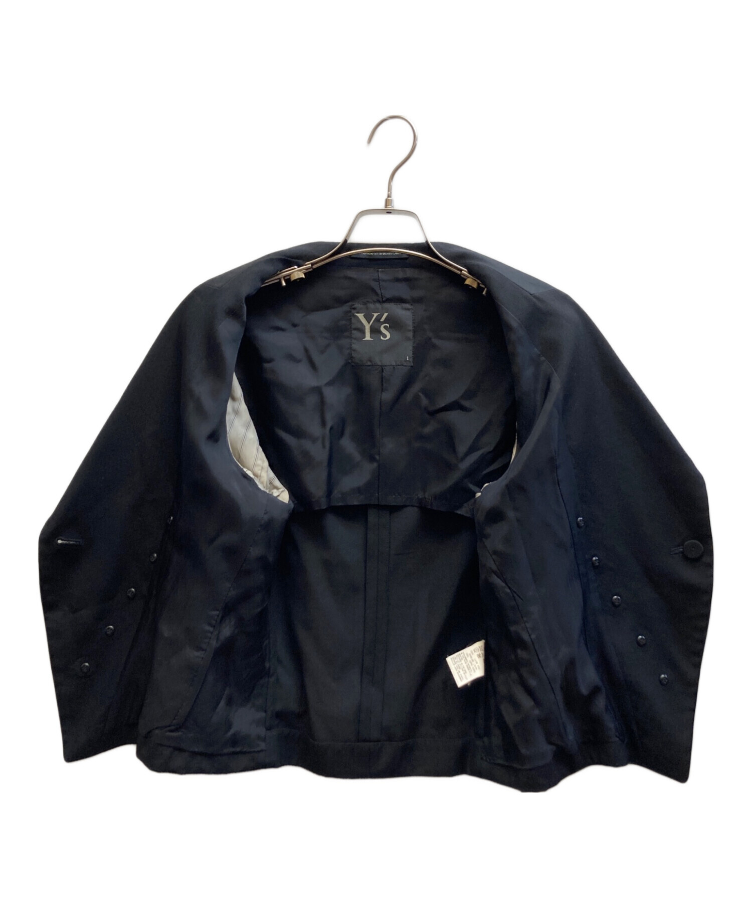 中古・古着通販】Y's (ワイズ) テーラードジャケット ブラック サイズ