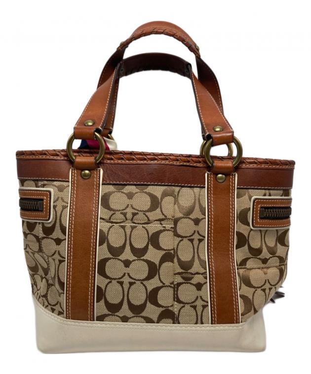 COACH ハンドバッグ ブラウン/ベージュ 中古・古着通販】COACH (コーチ) ハンドバッグ ブラウン サイズ