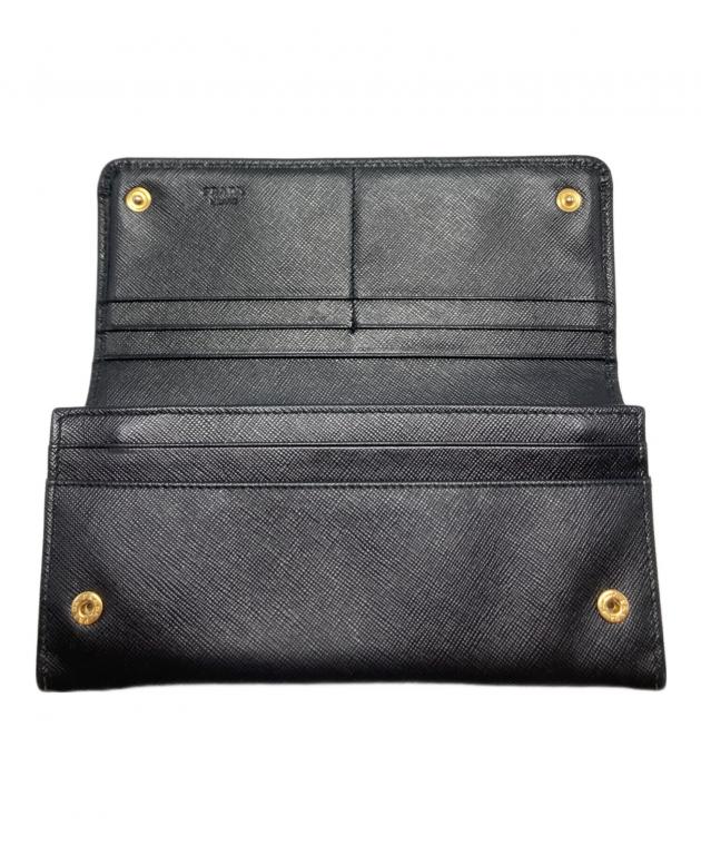 中古・古着通販】PRADA (プラダ) サフィアーノ長財布/1M1132 ブラック
