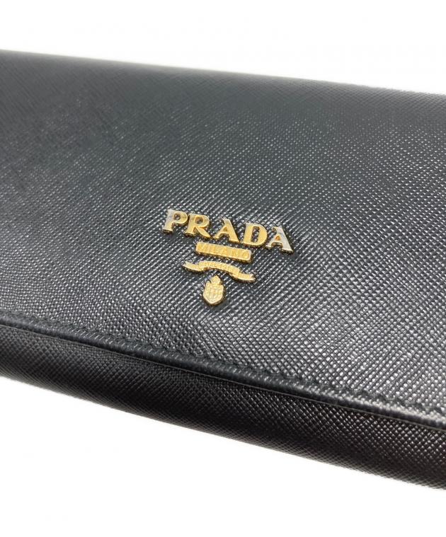 中古・古着通販】PRADA (プラダ) サフィアーノ長財布/1M1132 ブラック