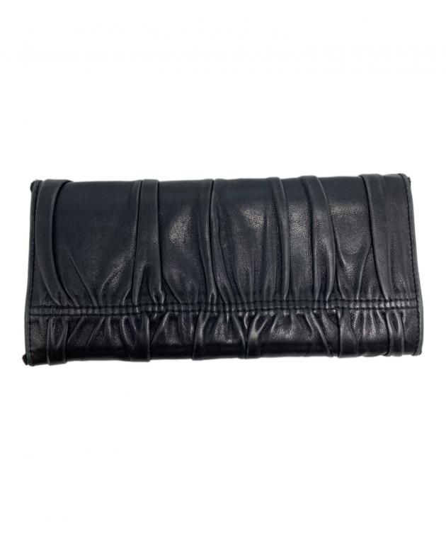 中古・古着通販】PRADA (プラダ) ギャザー長財布/1M1132 ブラック