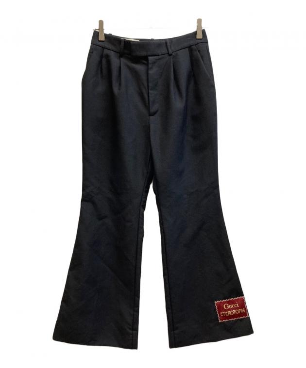 ぐっち　ブラック36 中古・古着通販】GUCCI (グッチ) ETEROTOPIA FLARED TROUSERS/624952