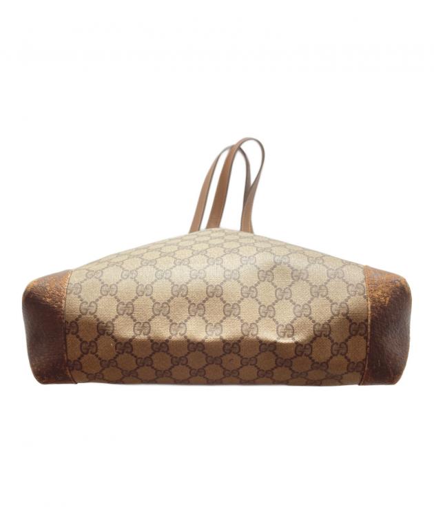 GUCCI ブラウン トートバッグ 中古・古着通販】GUCCI (グッチ) GGトートバッグ ブラウン サイズ