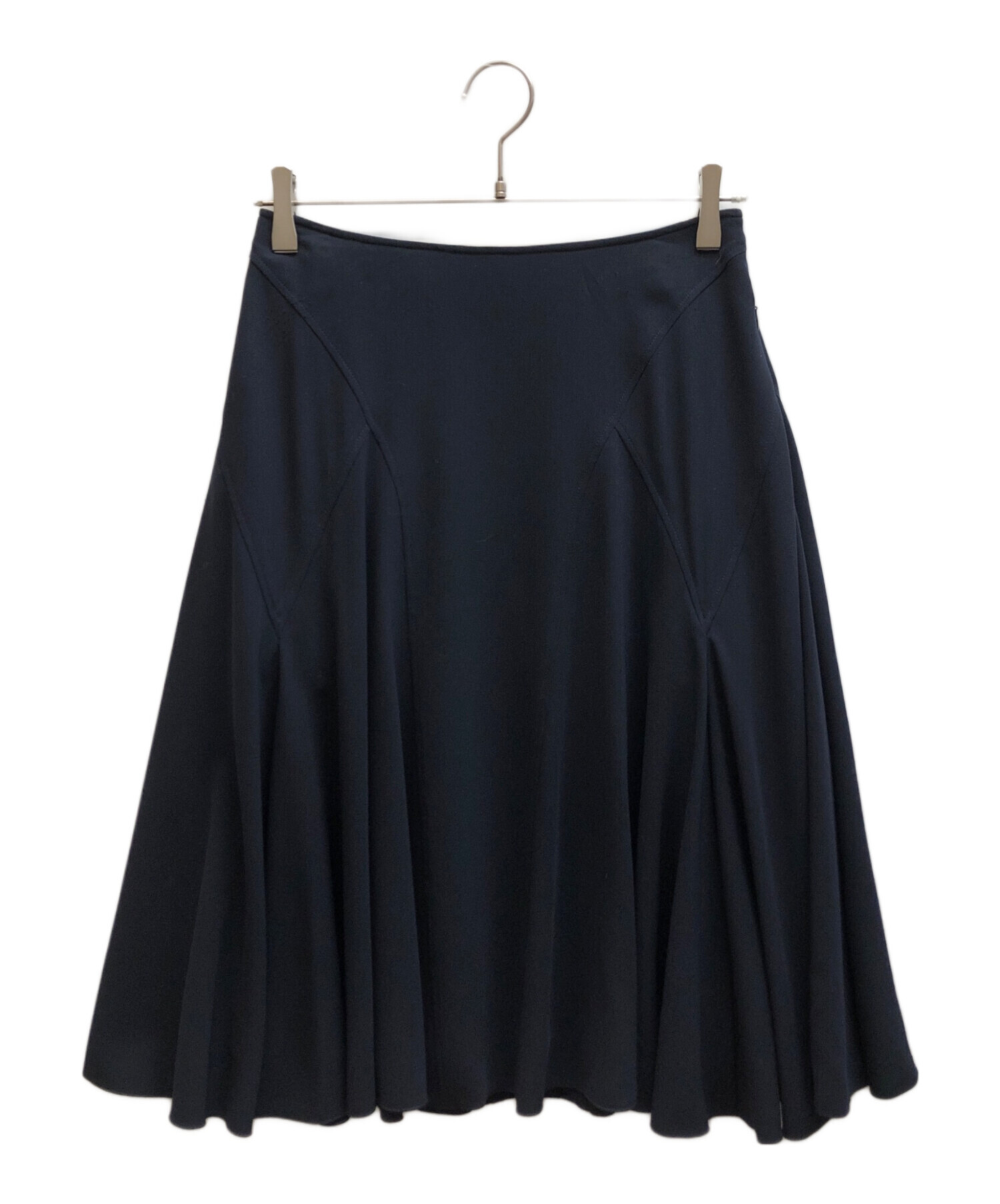 FOXEY NEWYORKフレアスカート　ネイビー　膝丈　42 大きいサイズ 中古・古着通販】FOXEY NEWYORK (フォクシーニューヨーク