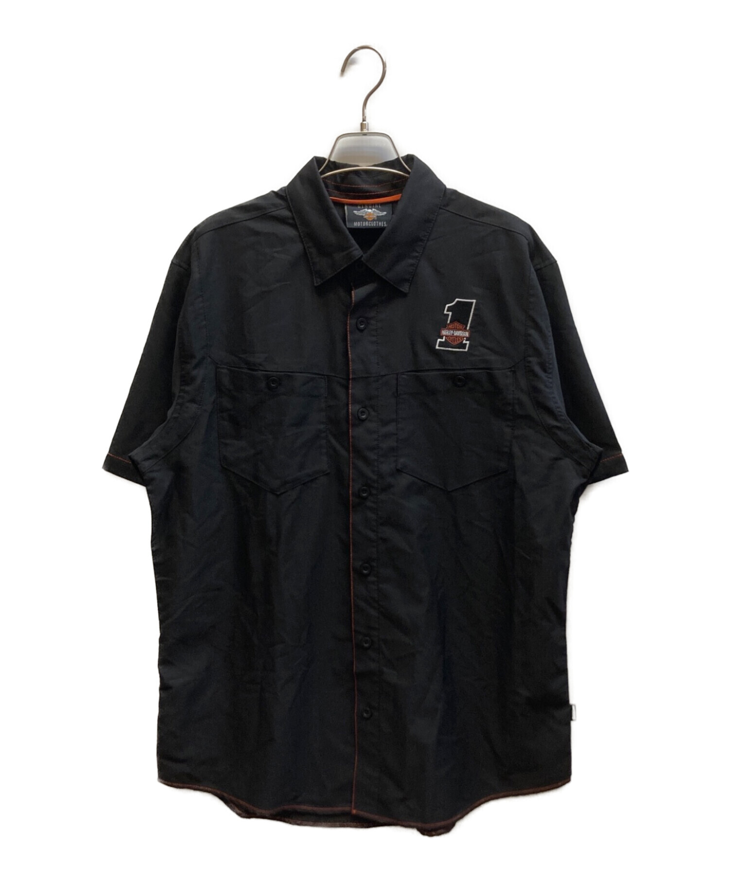 ハーレーダビッドソン 半袖ワークシャツ ファイヤー　harleydavidson 中古・古着通販】HARLEY-DAVIDSON (ハーレーダビッドソン) S/Sワーク