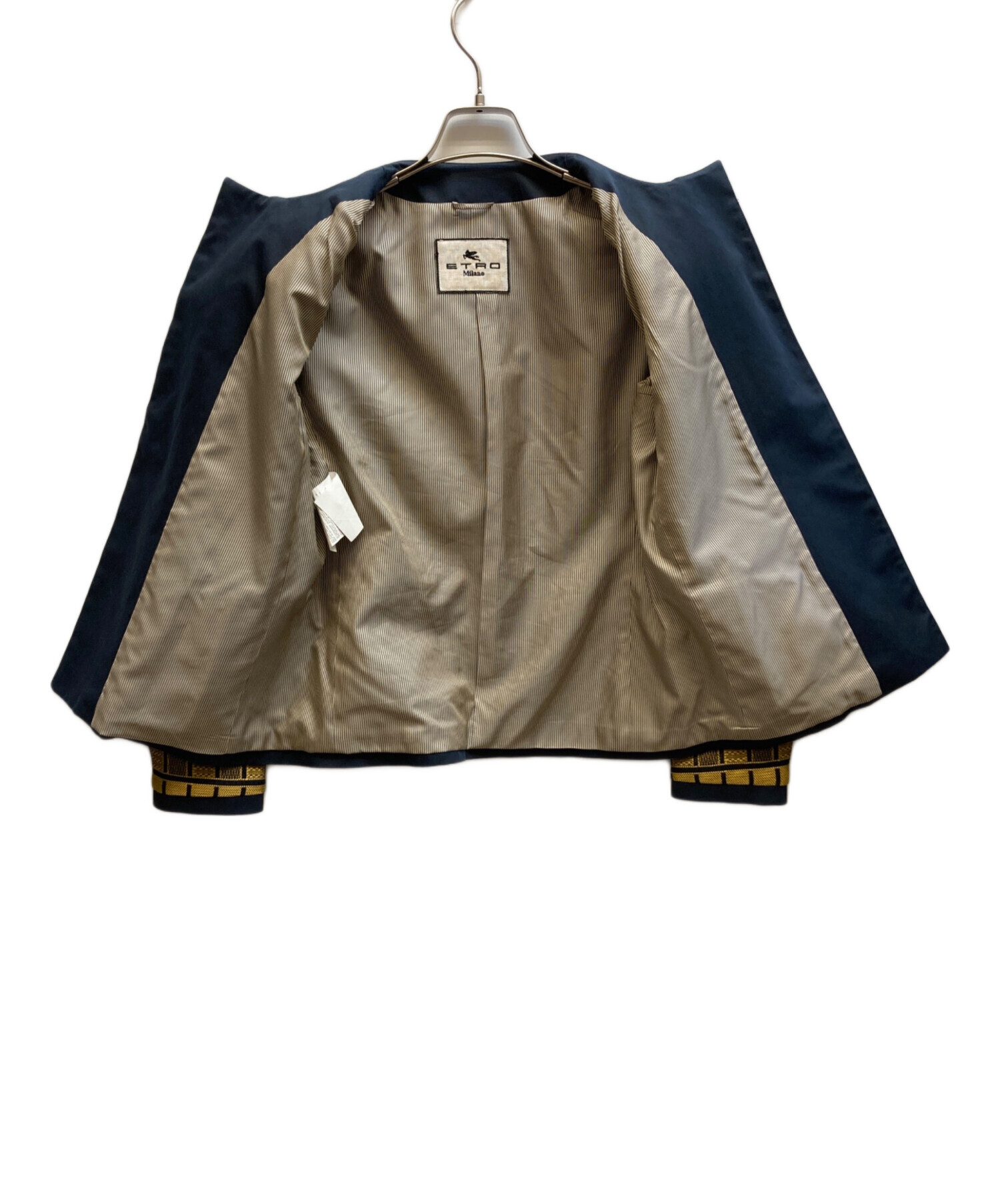 中古・古着通販】ETRO (エトロ) ノーカラージャケット ネイビー 