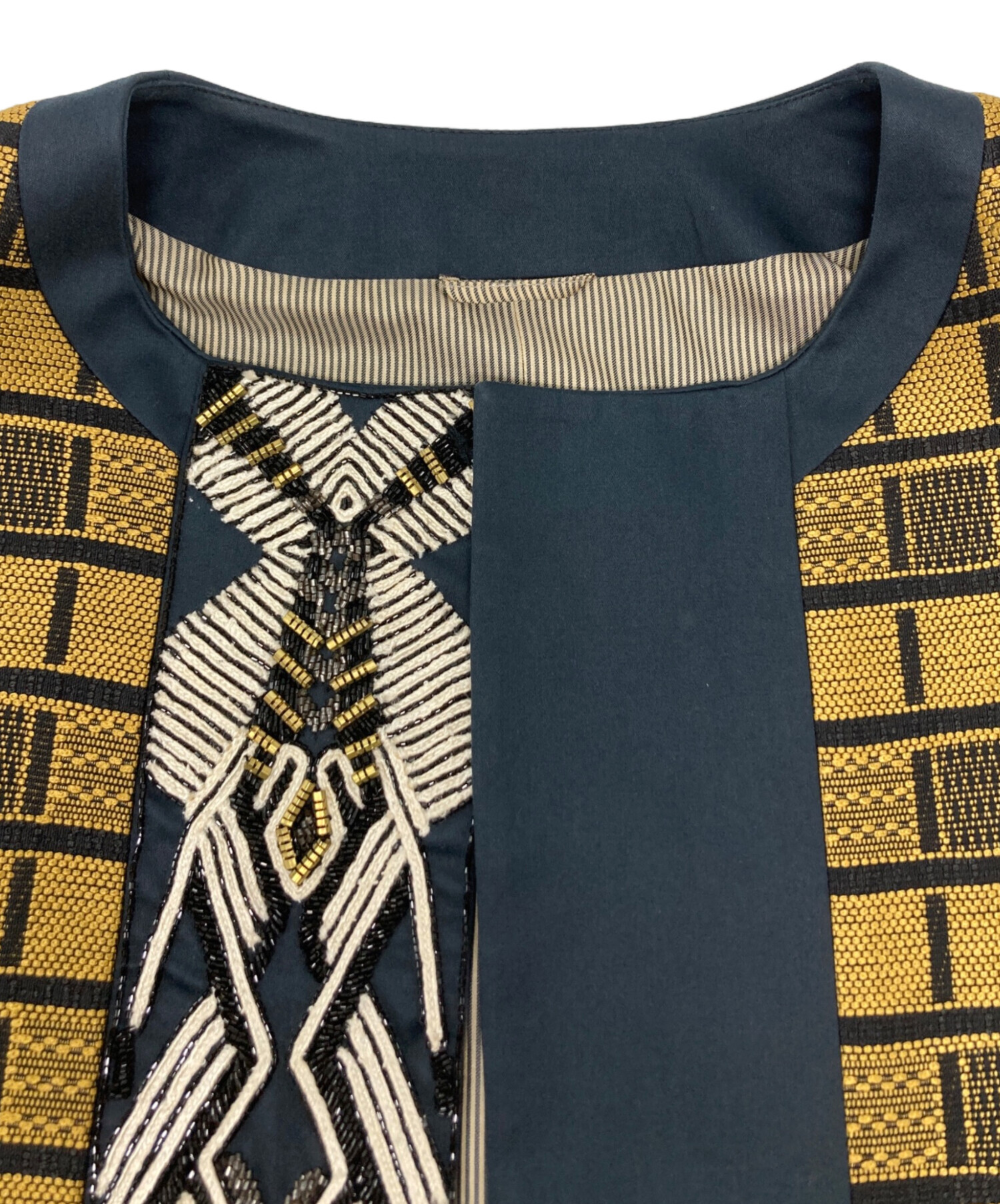 中古・古着通販】ETRO (エトロ) ノーカラージャケット ネイビー 