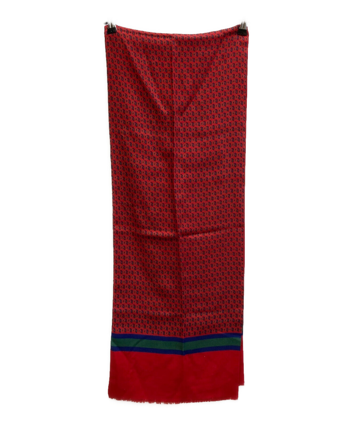 GUCCI グッチ　ストール　赤 中古・古着通販】GUCCI (グッチ) タイタンフリース柄シルクブレンド