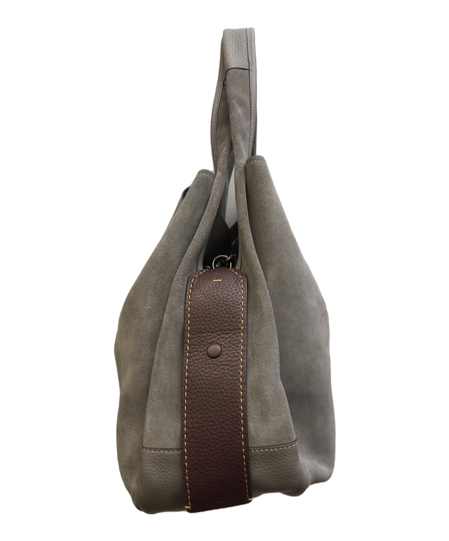 中古・古着通販】COACH (コーチ) スエードレザーバッグ グレー