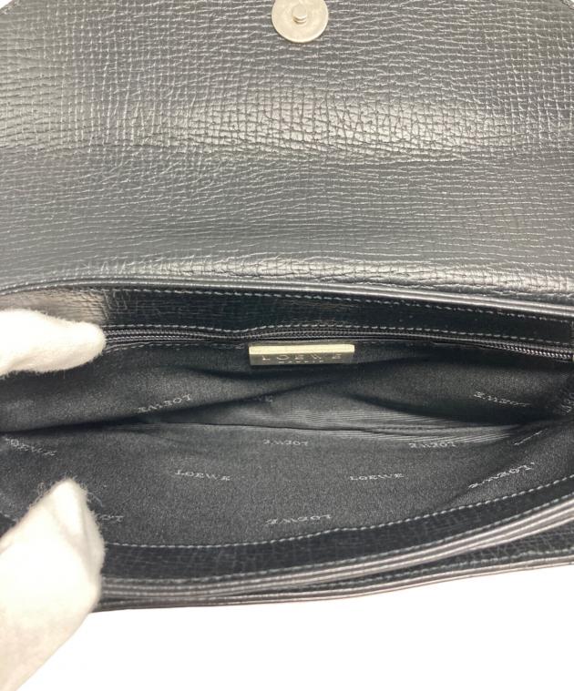中古・古着通販】LOEWE (ロエベ) パテントレザー切替バッグ ブラック