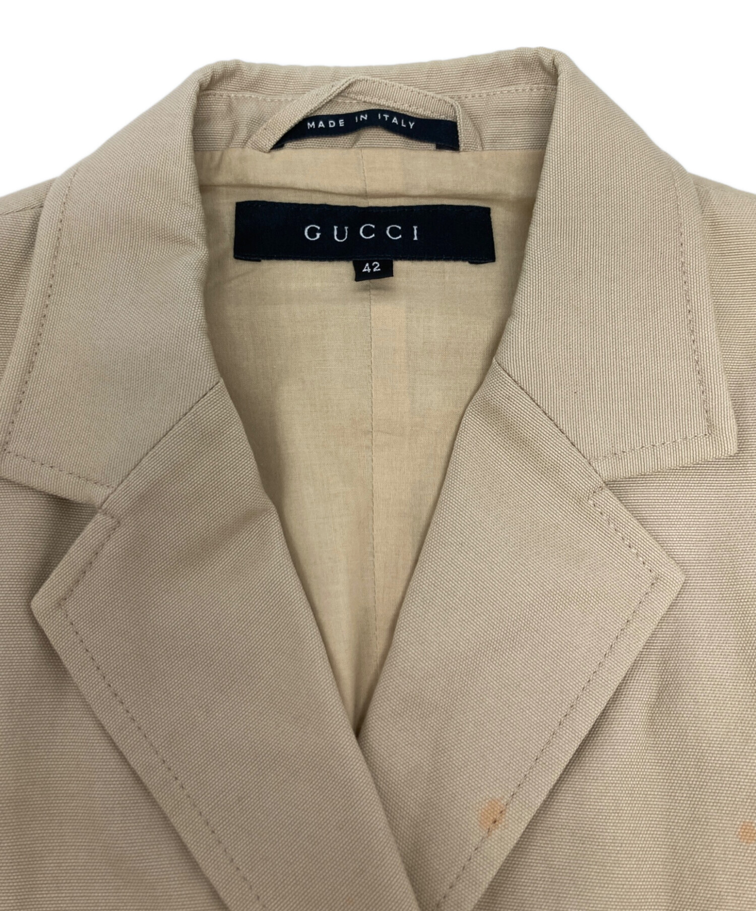 中古・古着通販】GUCCI (グッチ) テーラードジャケット カーキ サイズ 