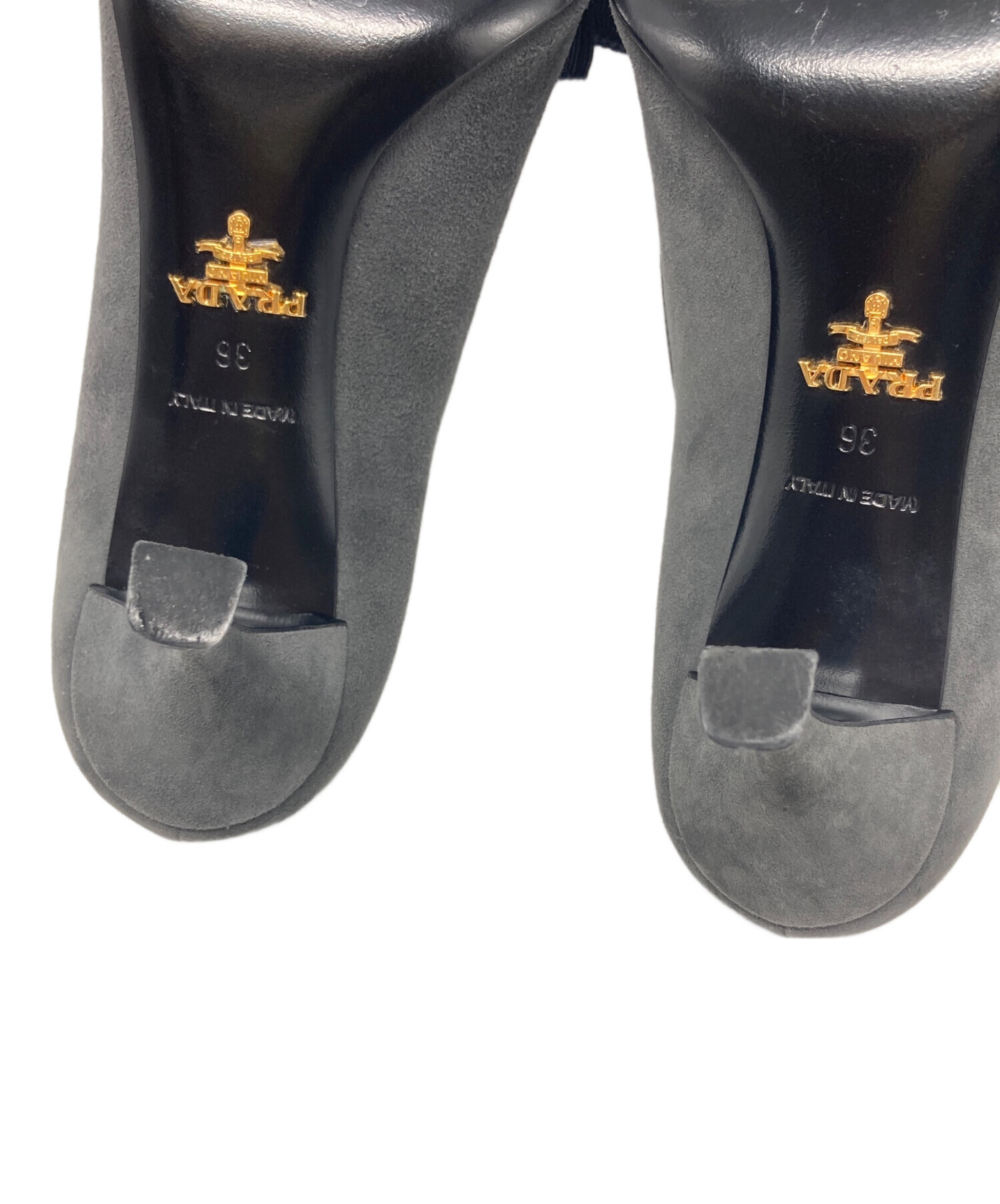 中古・古着通販】PRADA (プラダ) ポインテッドトゥパンプス グレー