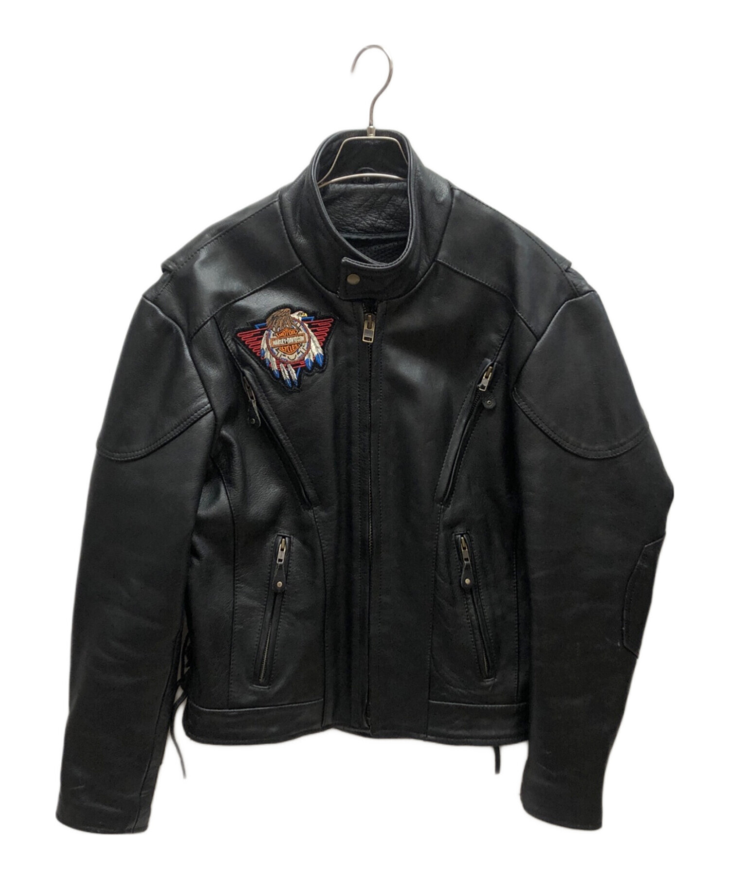 中古・古着通販】VINTAGE (ヴィンテージ) レザージャケット ブラック 