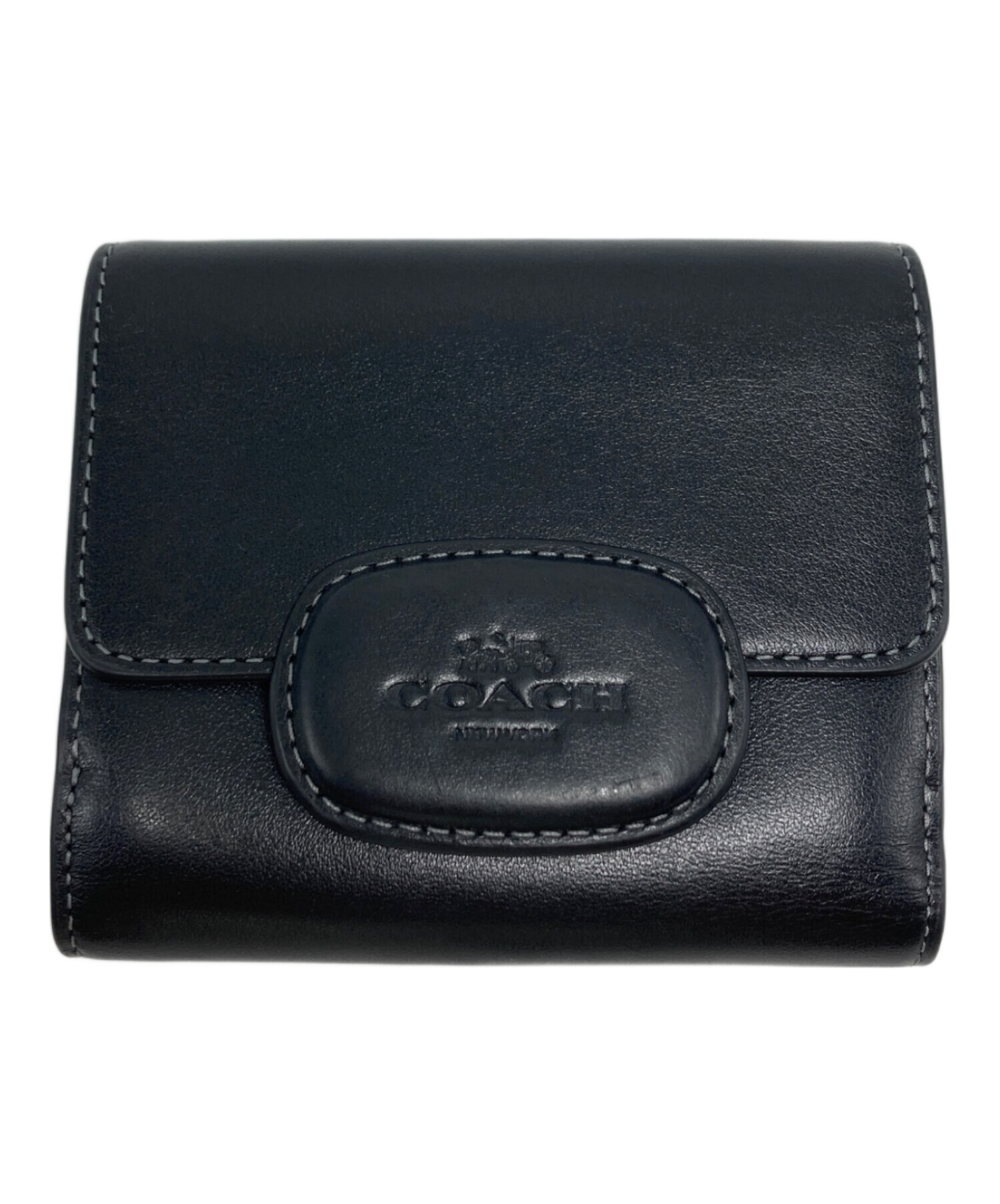 【極美品】COACH コーチ エライザ スモールウォレット レザー 黒 中古・古着通販】COACH (コーチ) エライザ スモール ウォレット