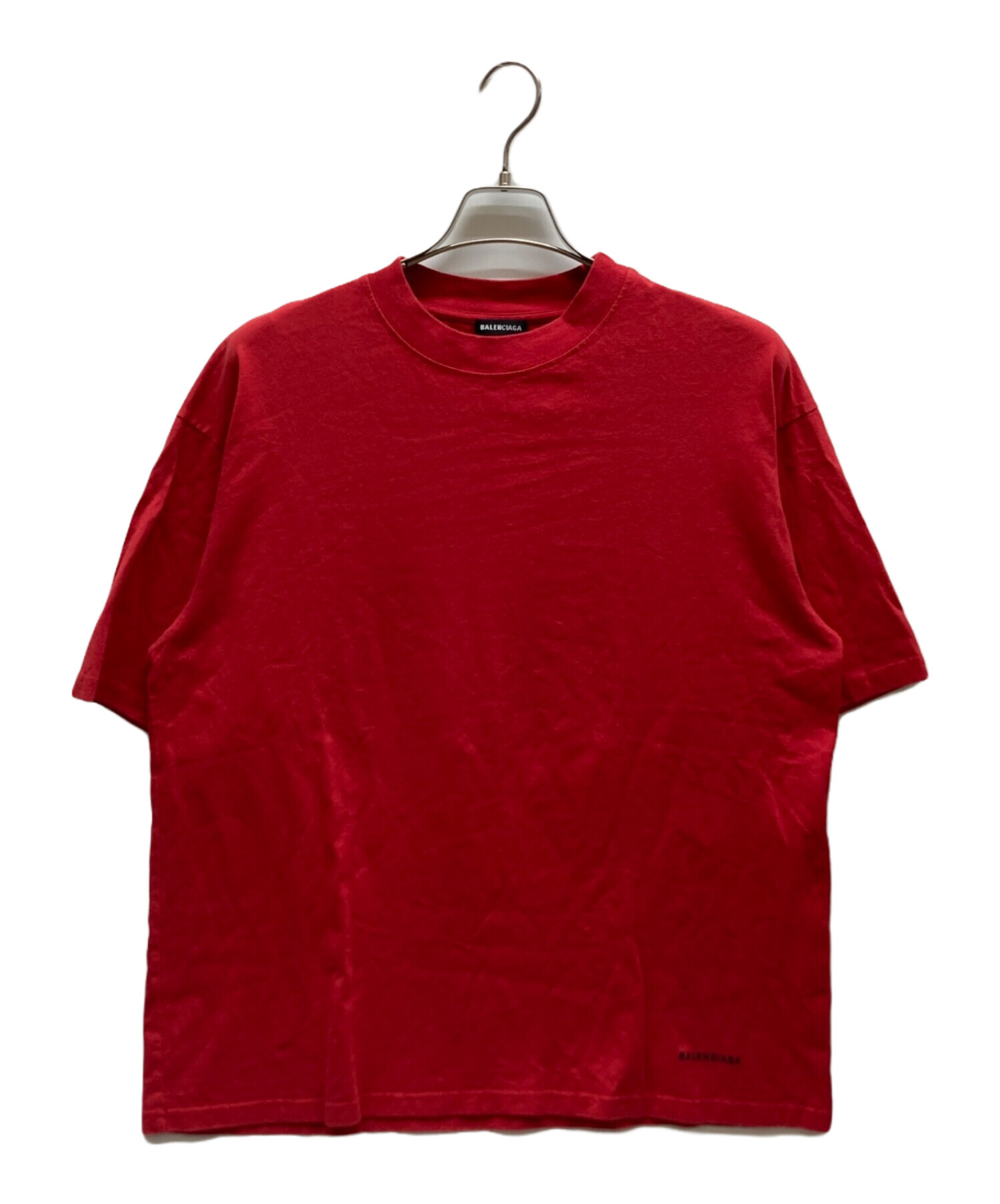 中古・古着通販】BALENCIAGA (バレンシアガ) ロゴ刺繍Tシャツ レッド